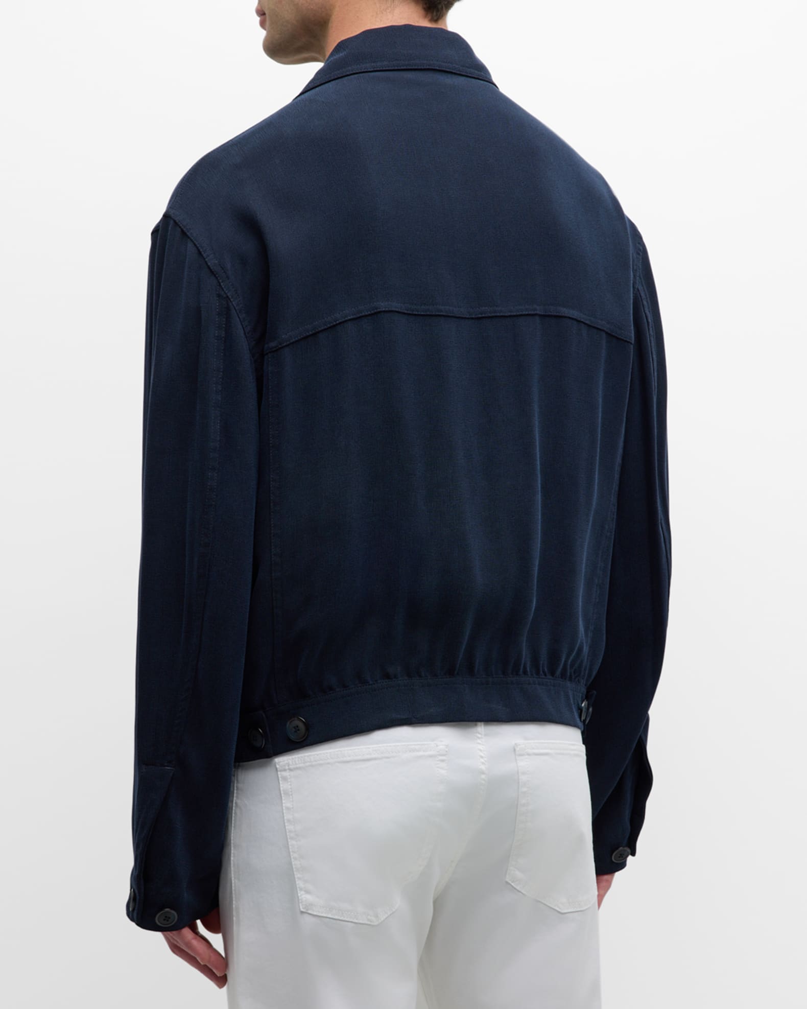 Giorgio Armani Men's Cupro Jacket with Flap Pockets | Neiman Marcus
