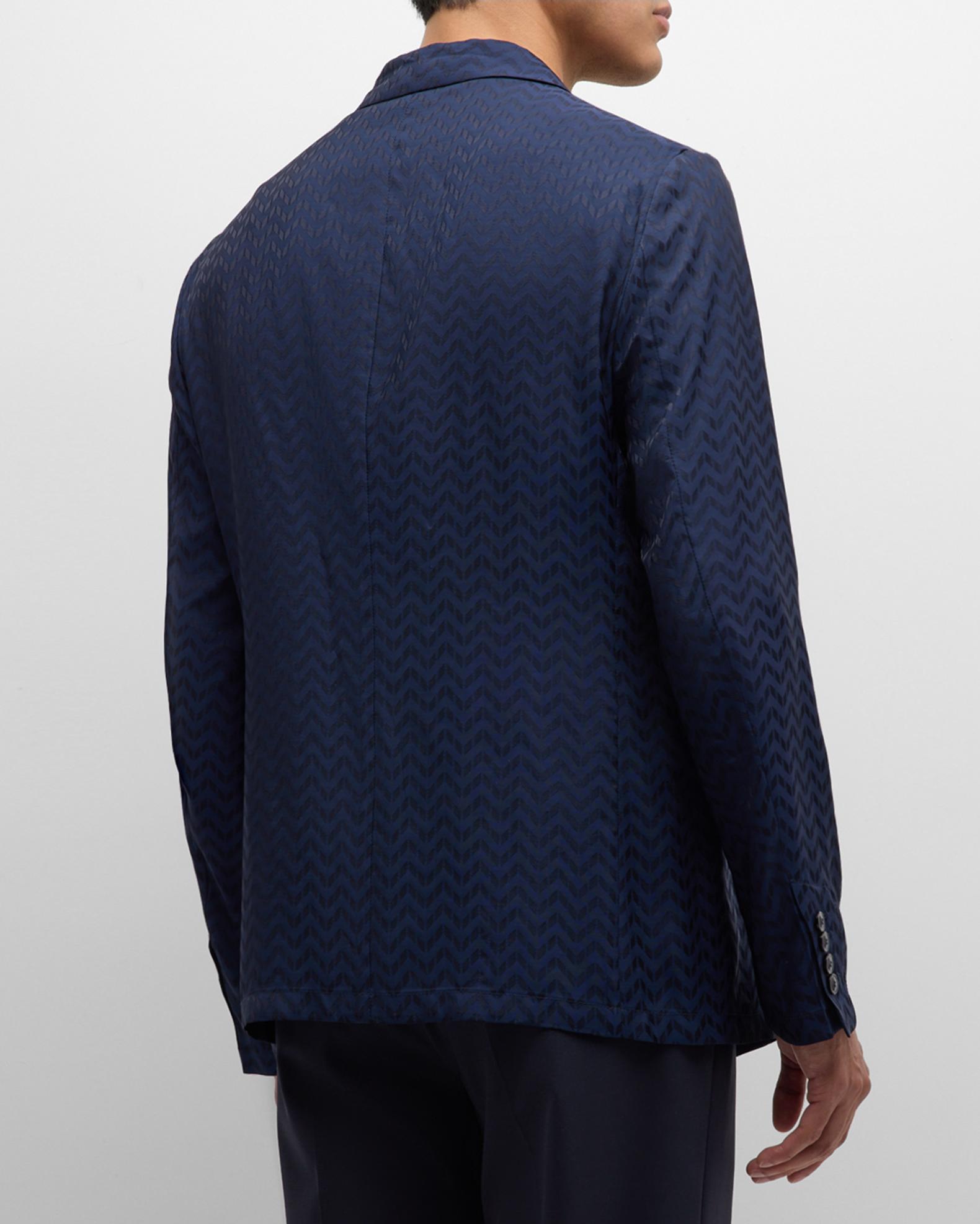 Giorgio Armani Men's Cupro Chevron Blazer | Neiman Marcus