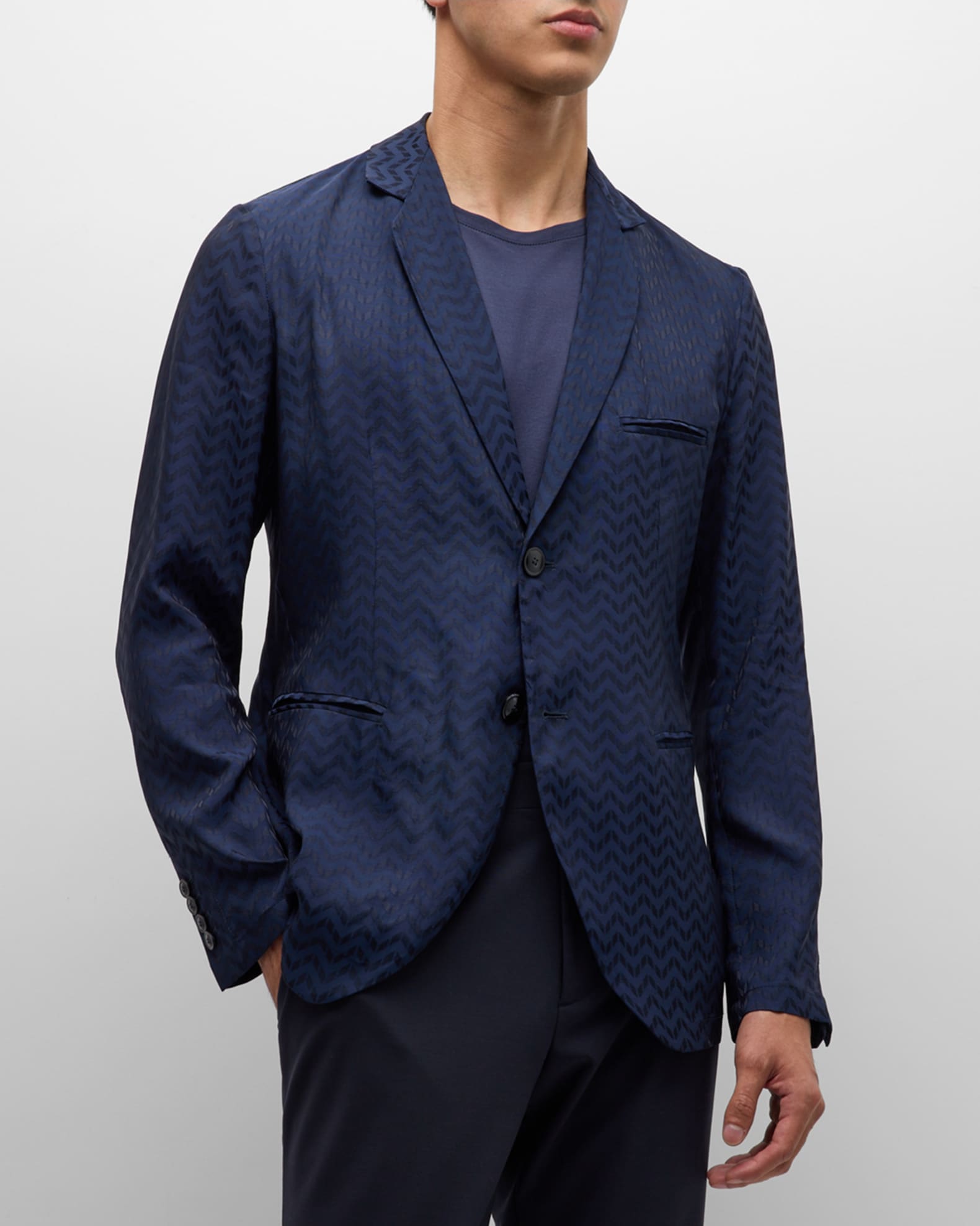 Men s Cupro Chevron Blazer