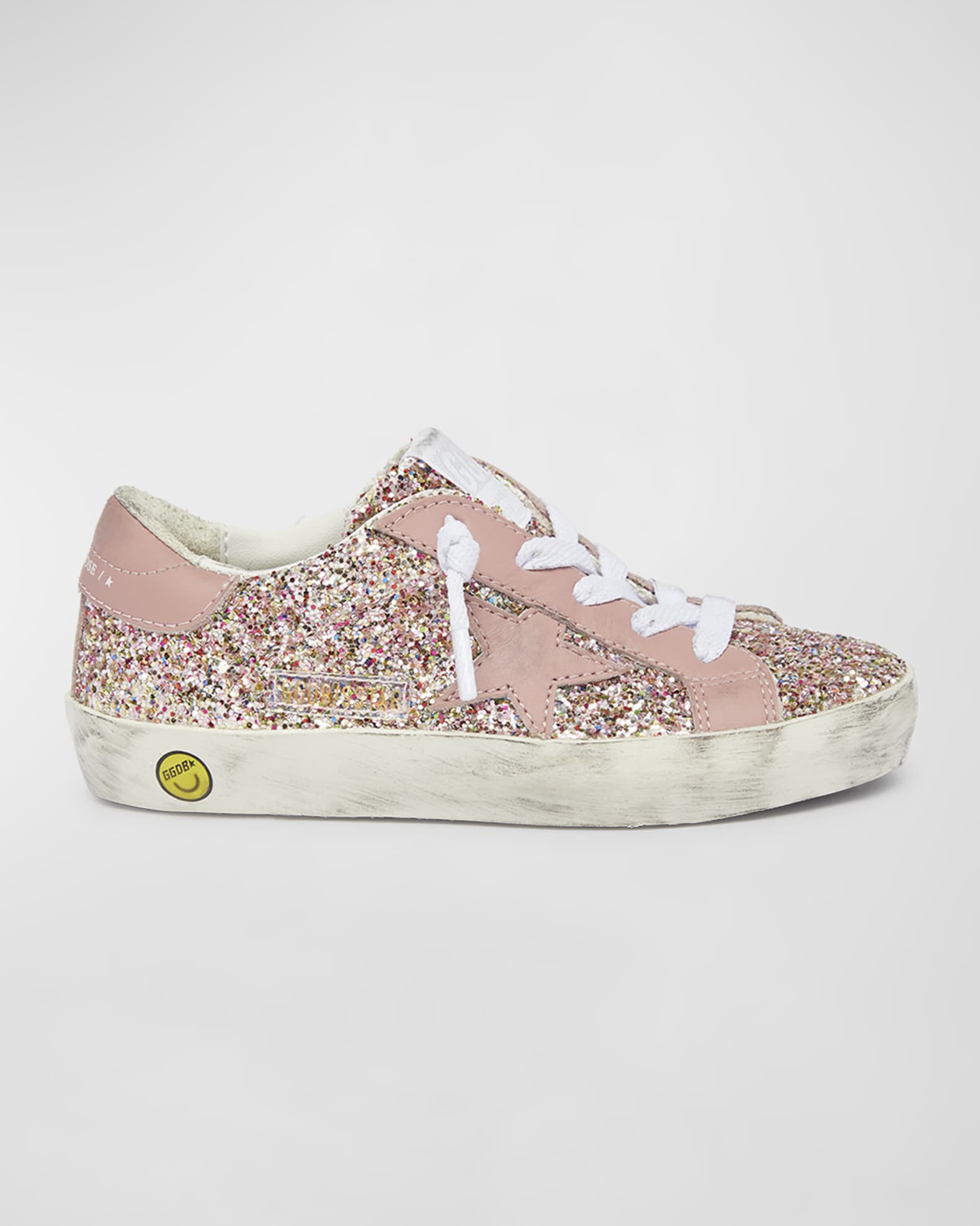 Golden Goose Girl's Superstar Glitter Low-Top Sneakers, Toddler