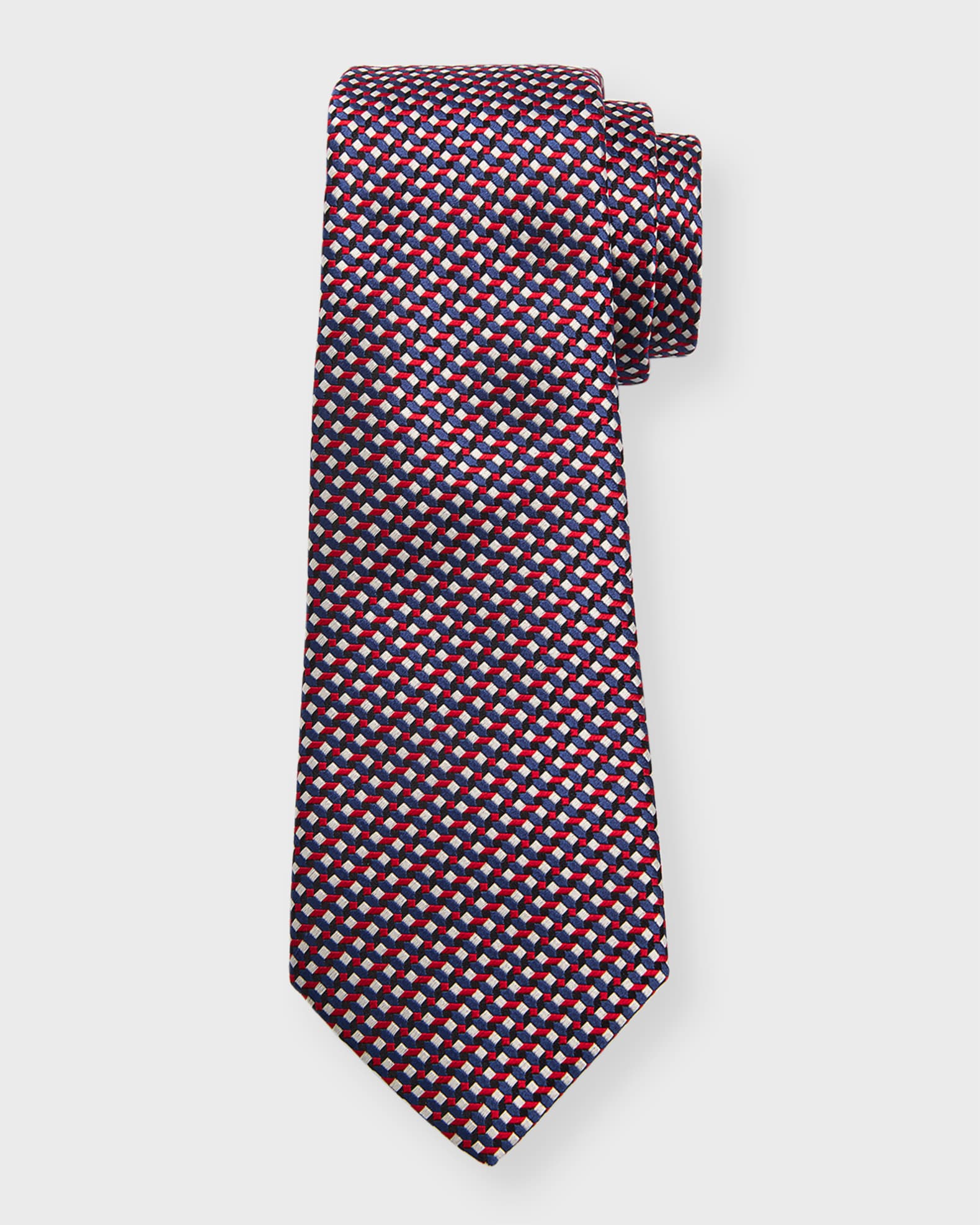 Men's Silk Jacquard Geometric Tie 0