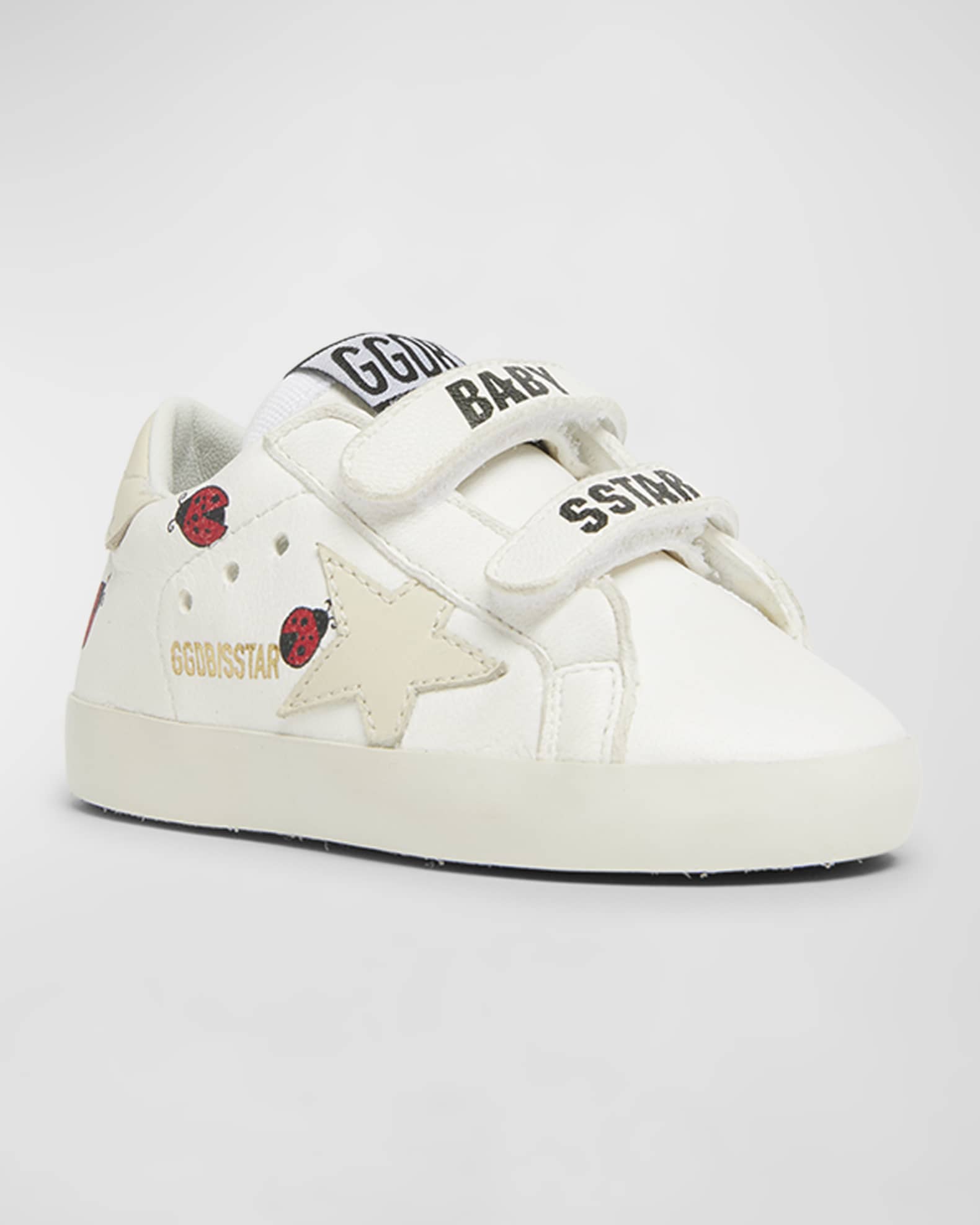 Golden Goose Girl's Old School Nappa Leather Ladybug Sneakers, Baby