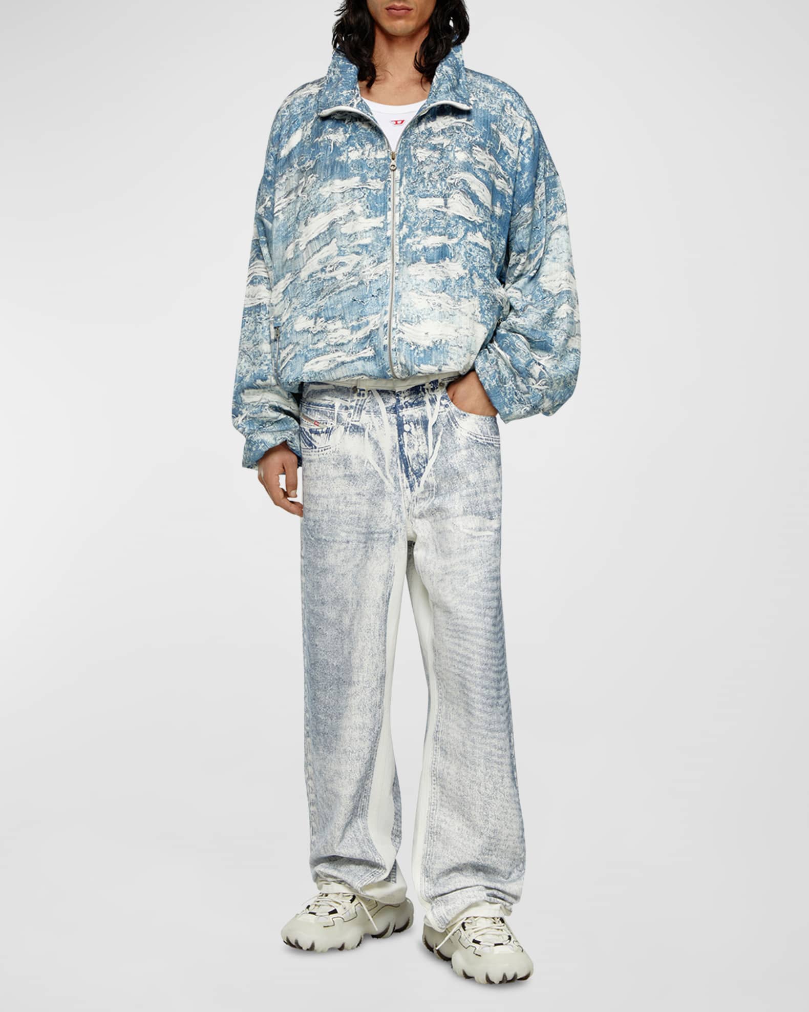 Diesel Men's Loose-Fit Trompe L'oeil Jeans | Neiman Marcus