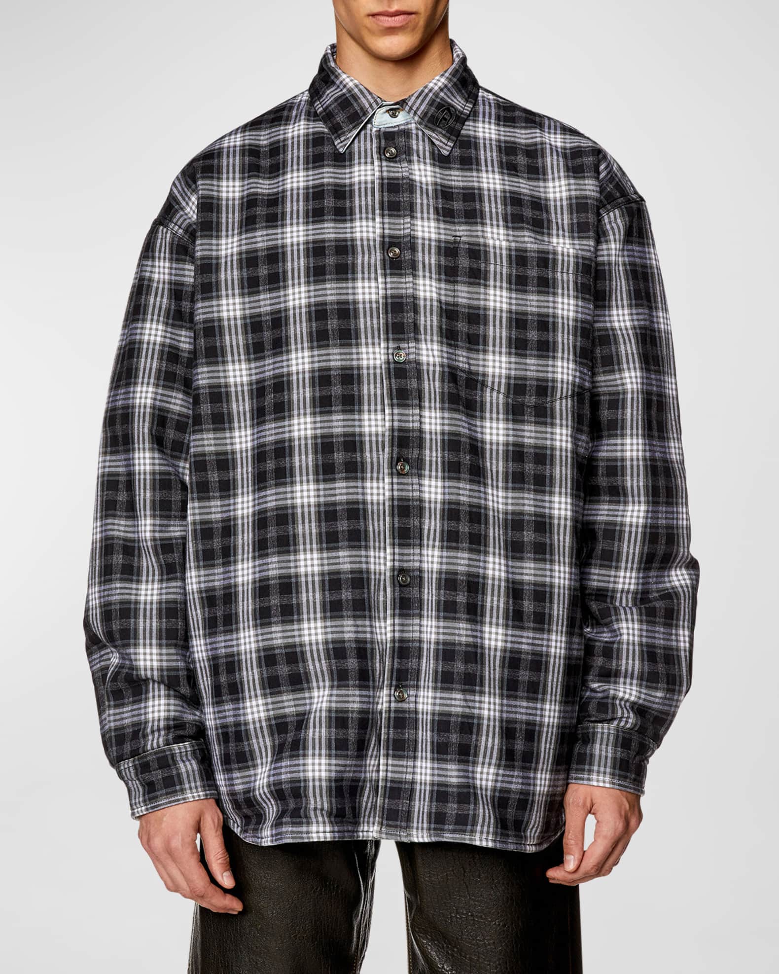 Diesel Men's Dewny Reversible Check Shirt Jacket | Neiman Marcus