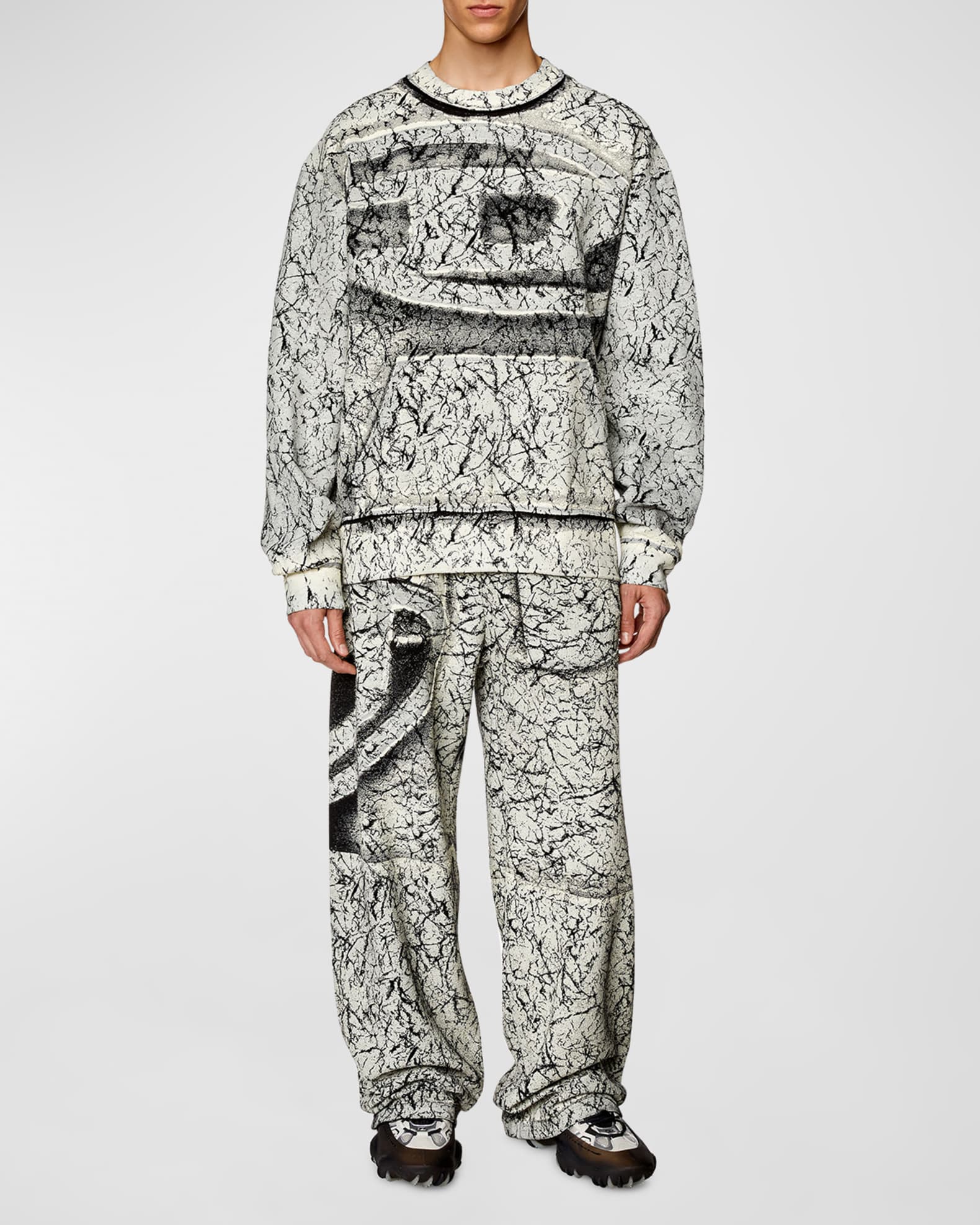 Diesel Kids logo-print cotton track pants - White