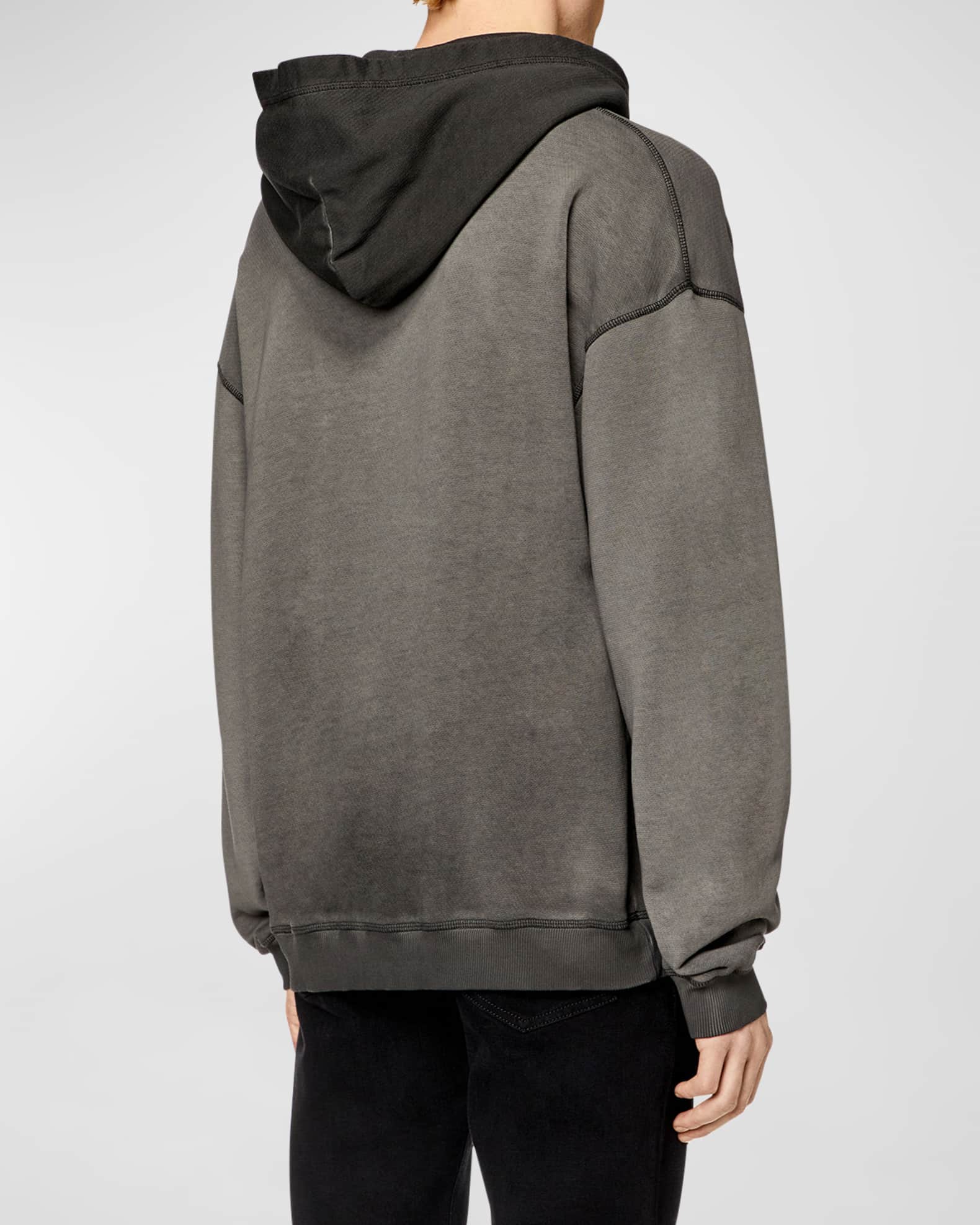 Diesel S-Boxt-Hood-N9 distressed cotton hoodie - Black