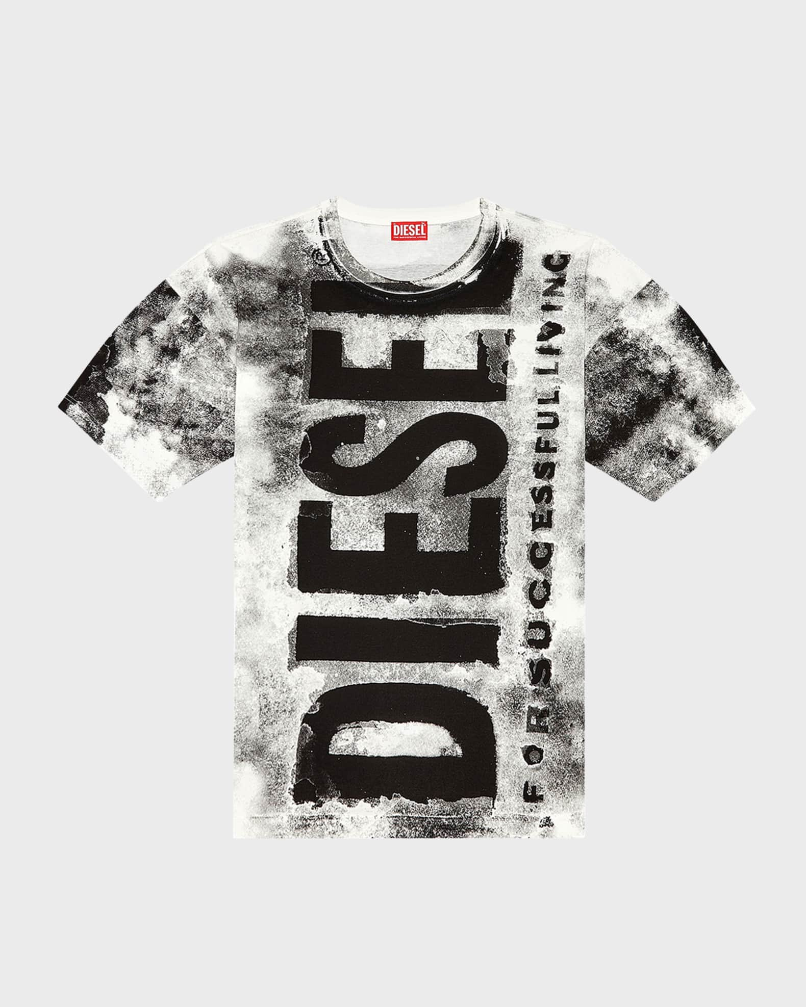 Diesel Red amp; Gray T-Boxt-Peel T-Shirt