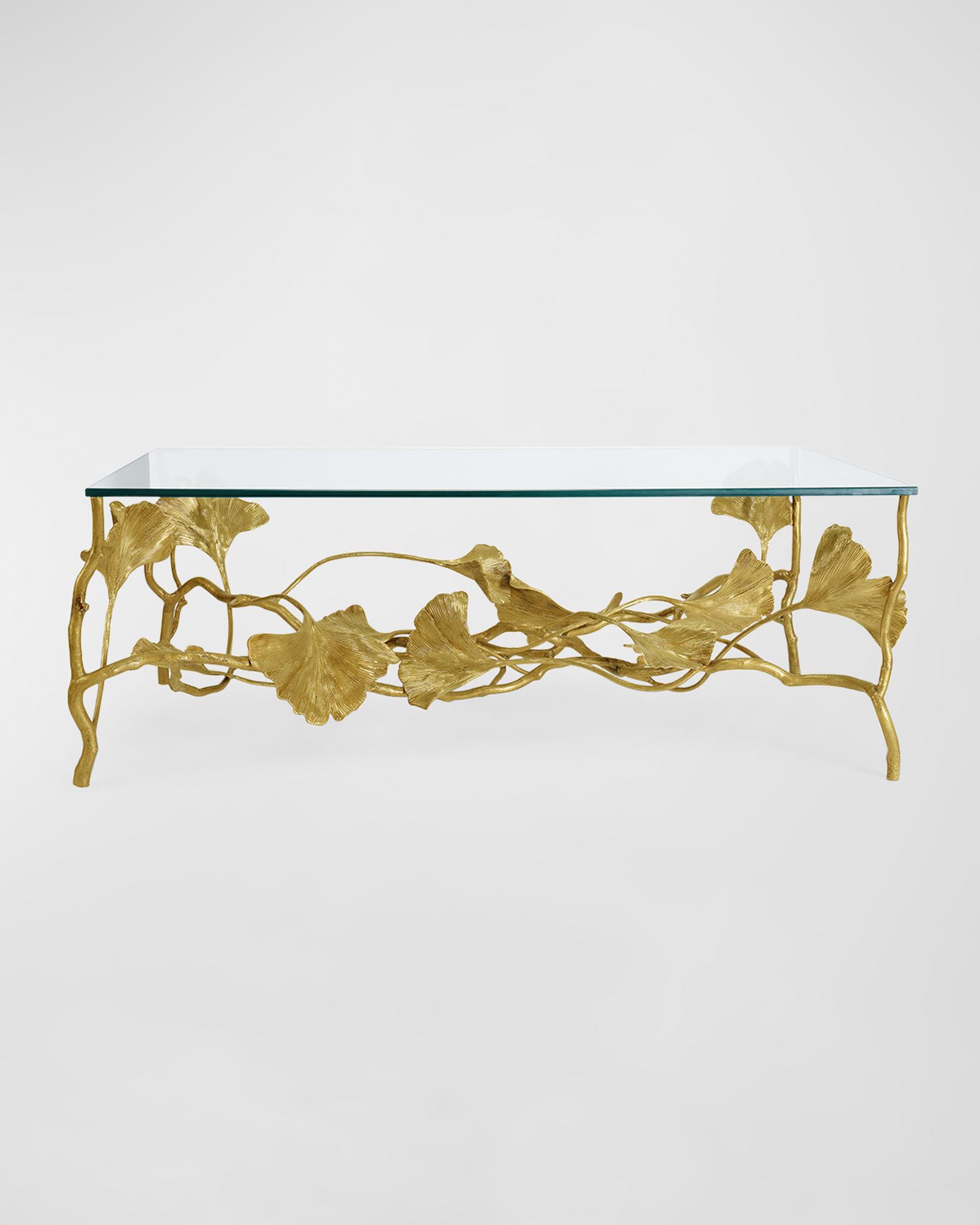 Michael Aram Golden Ginkgo Coffee Table | Neiman Marcus