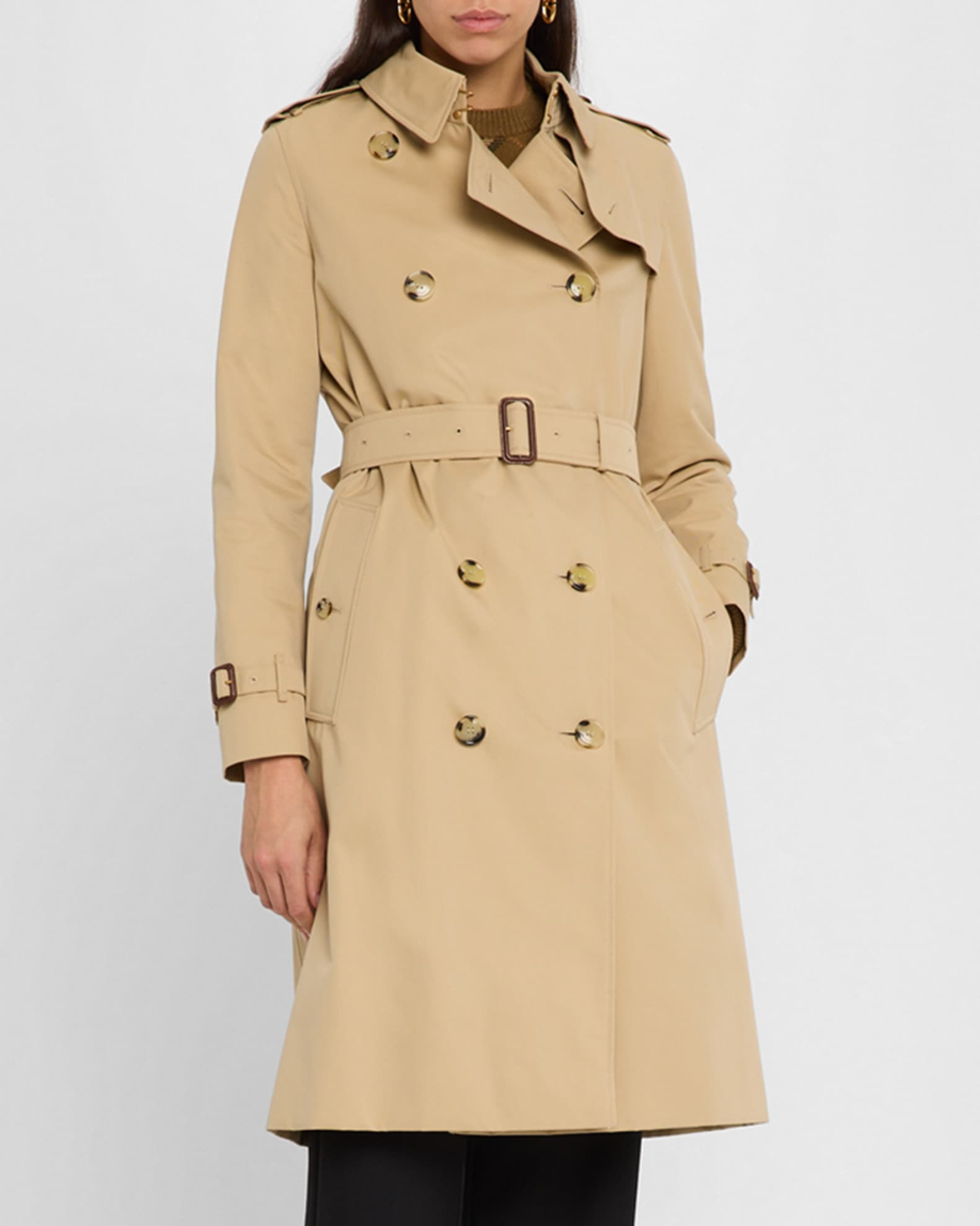 Kensington long trench coat store