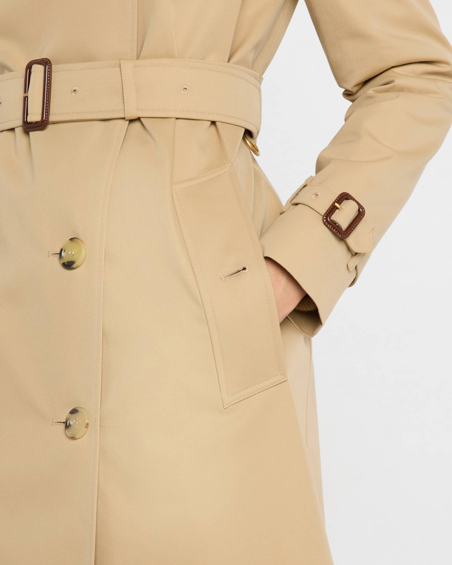 Burberry Kensington Organic Belted Double-Breasted Long Burberry Kensington Organic Belted Double-Breasted Long