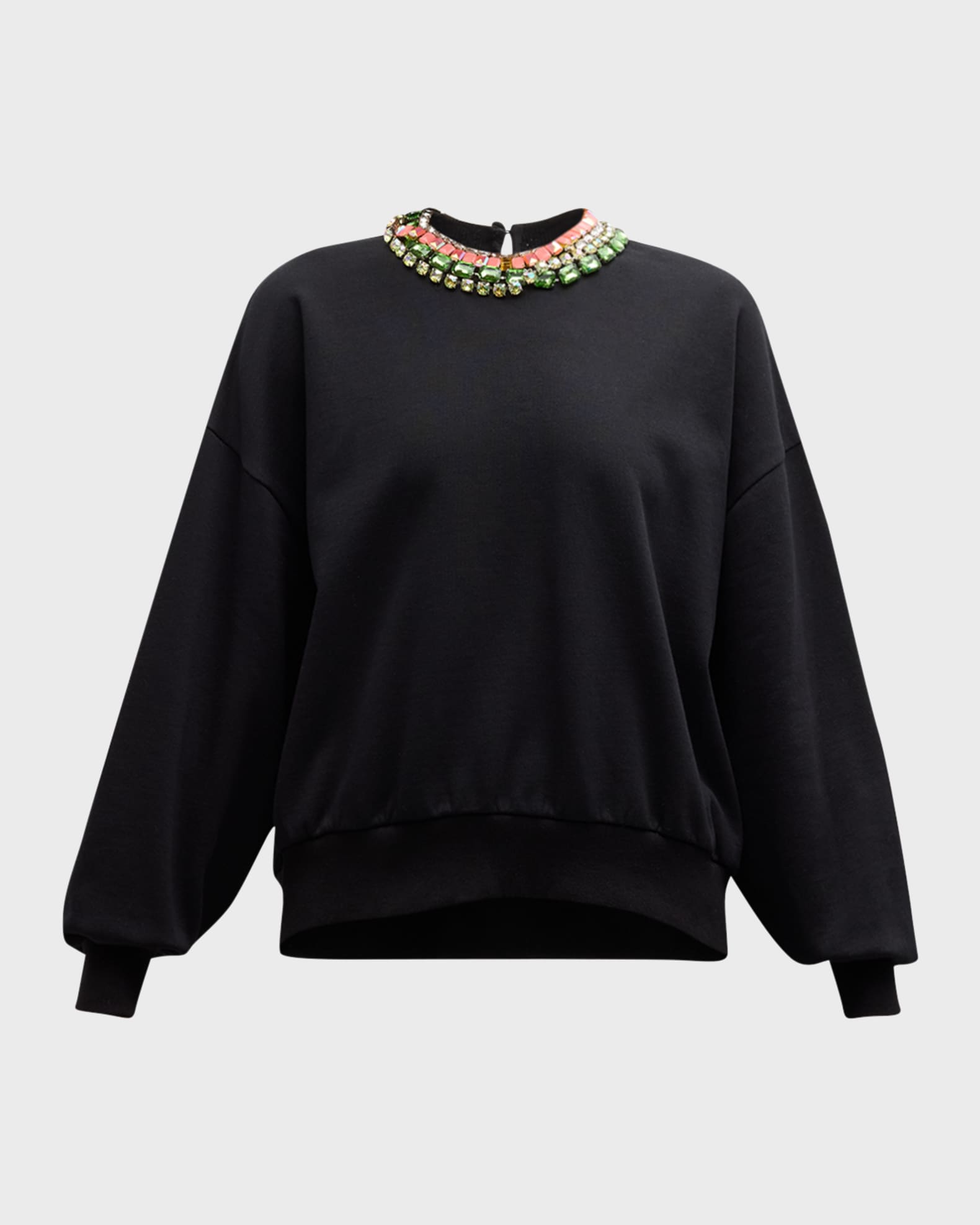 Cinq a Sept Brandy Chunky Rhinestone Crew Sweatshirt Neiman Marcus