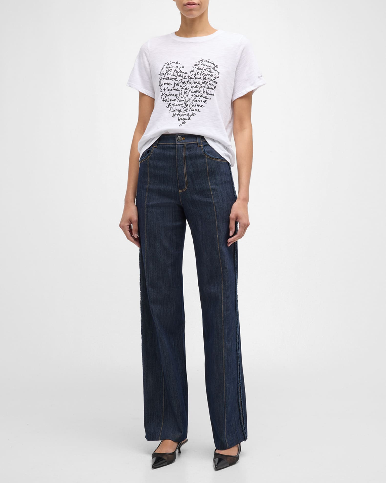 Je T'aime Heart Word Cloud Short-Sleeve T-Shirt 1
