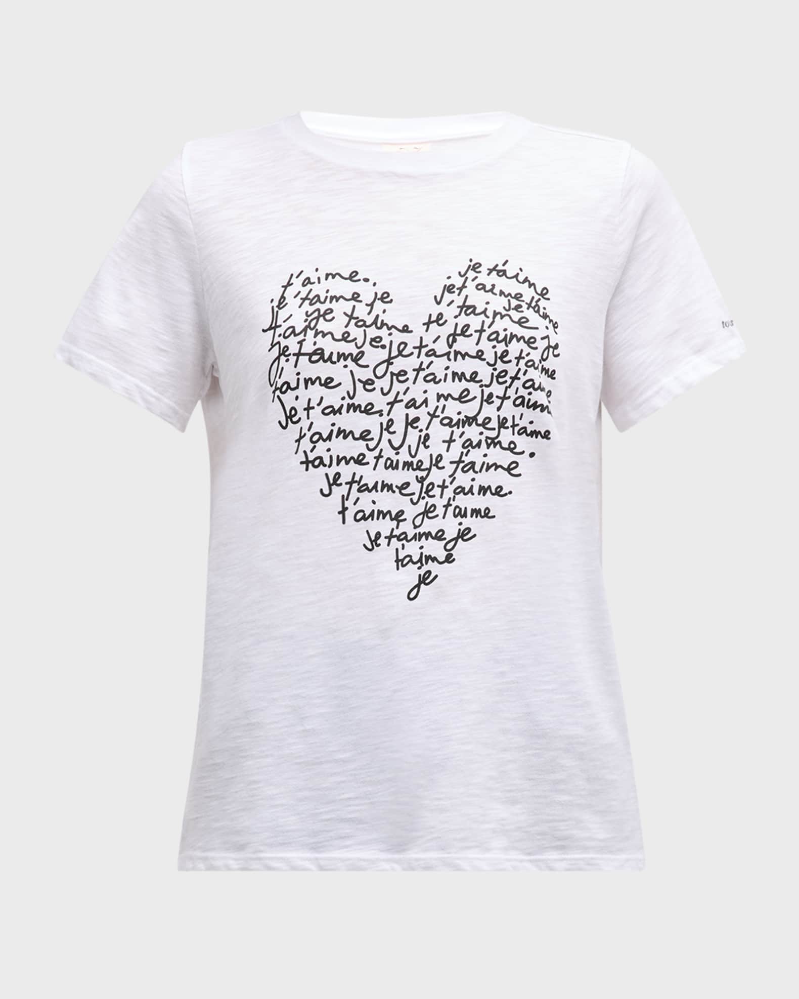 Je T'aime Heart Word Cloud Short-Sleeve T-Shirt 0