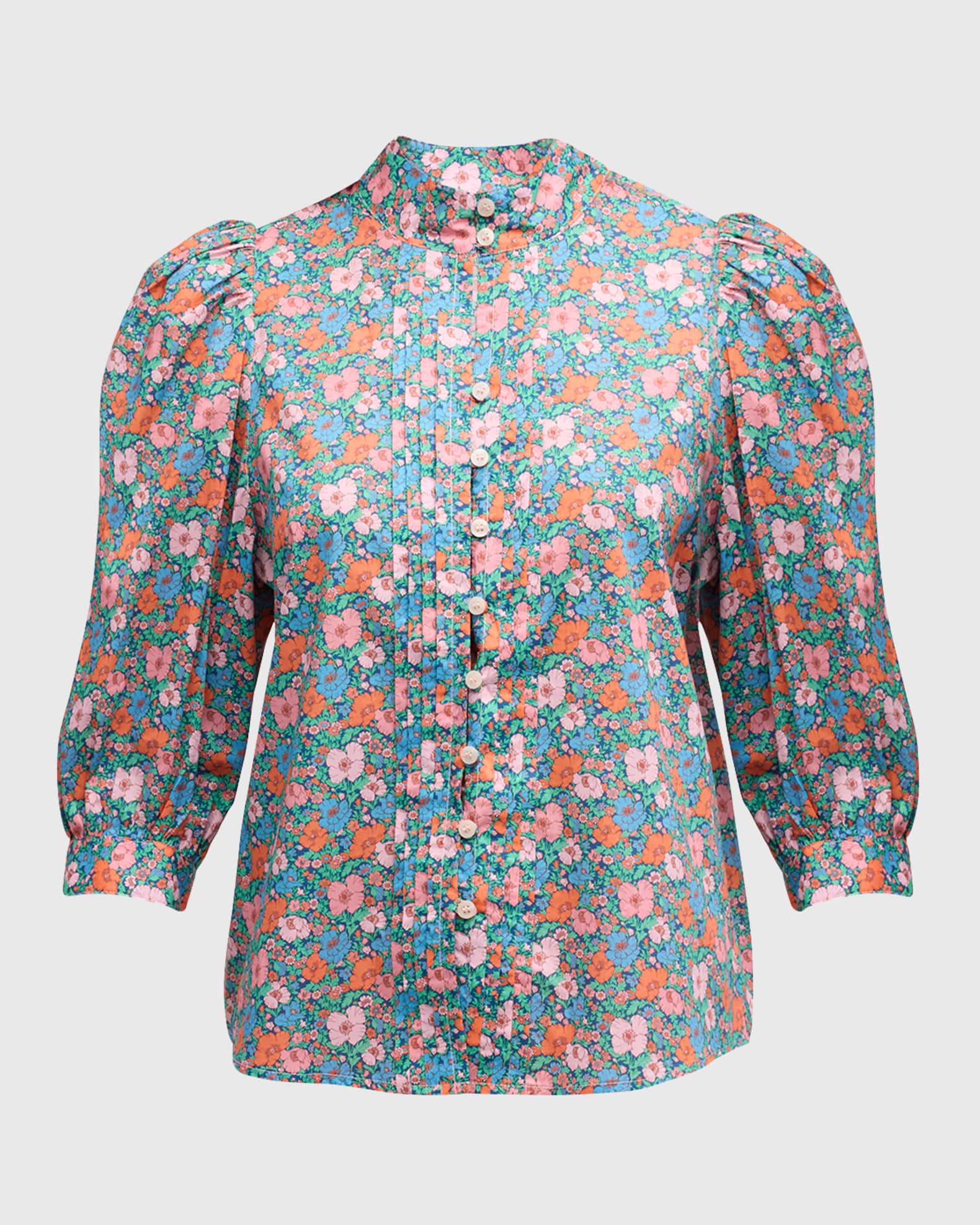White & Multi Floral Frontier Blouse main image 0