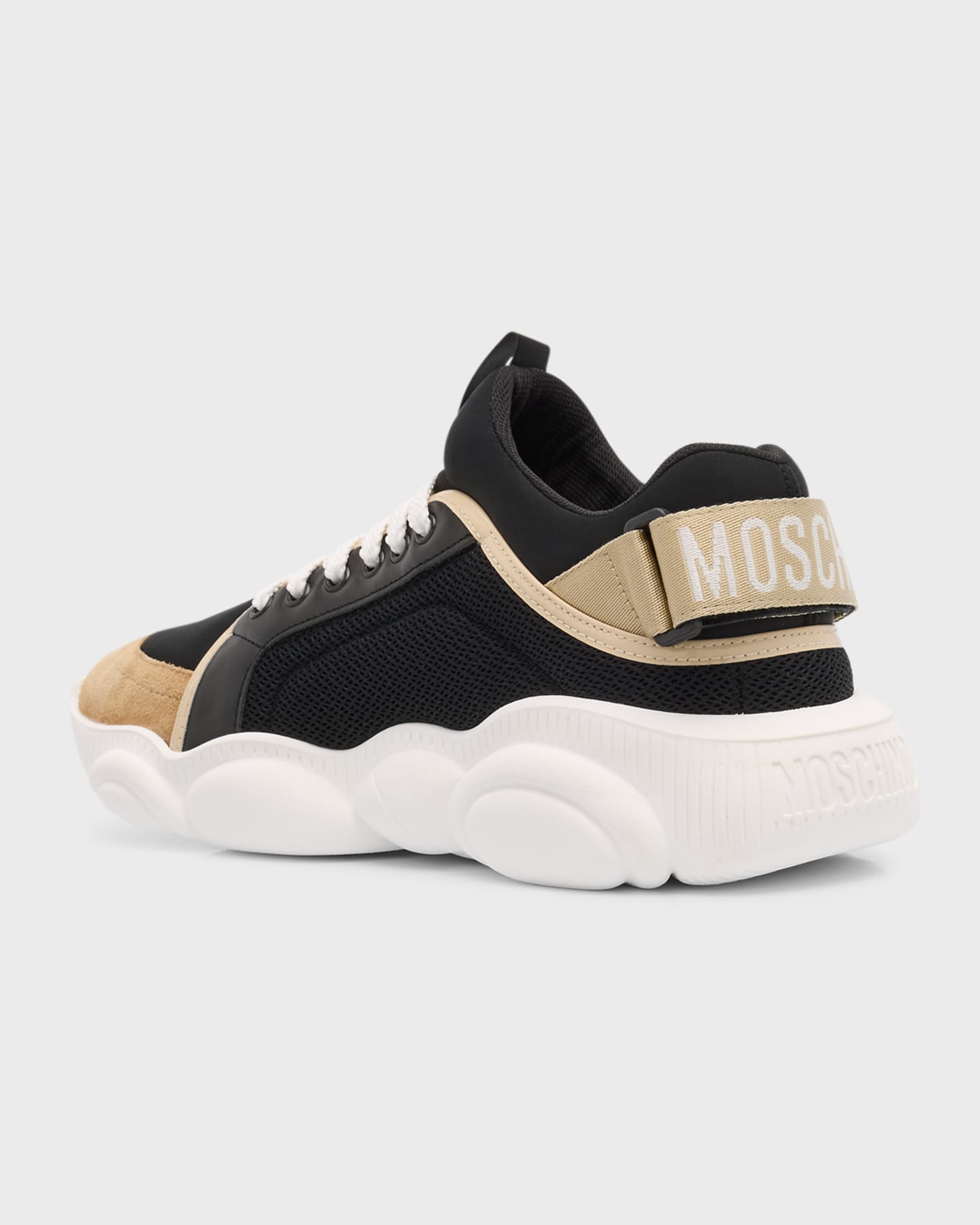 Moschino Men's Teddy-Sole Mixed-Media Fashion Sneakers