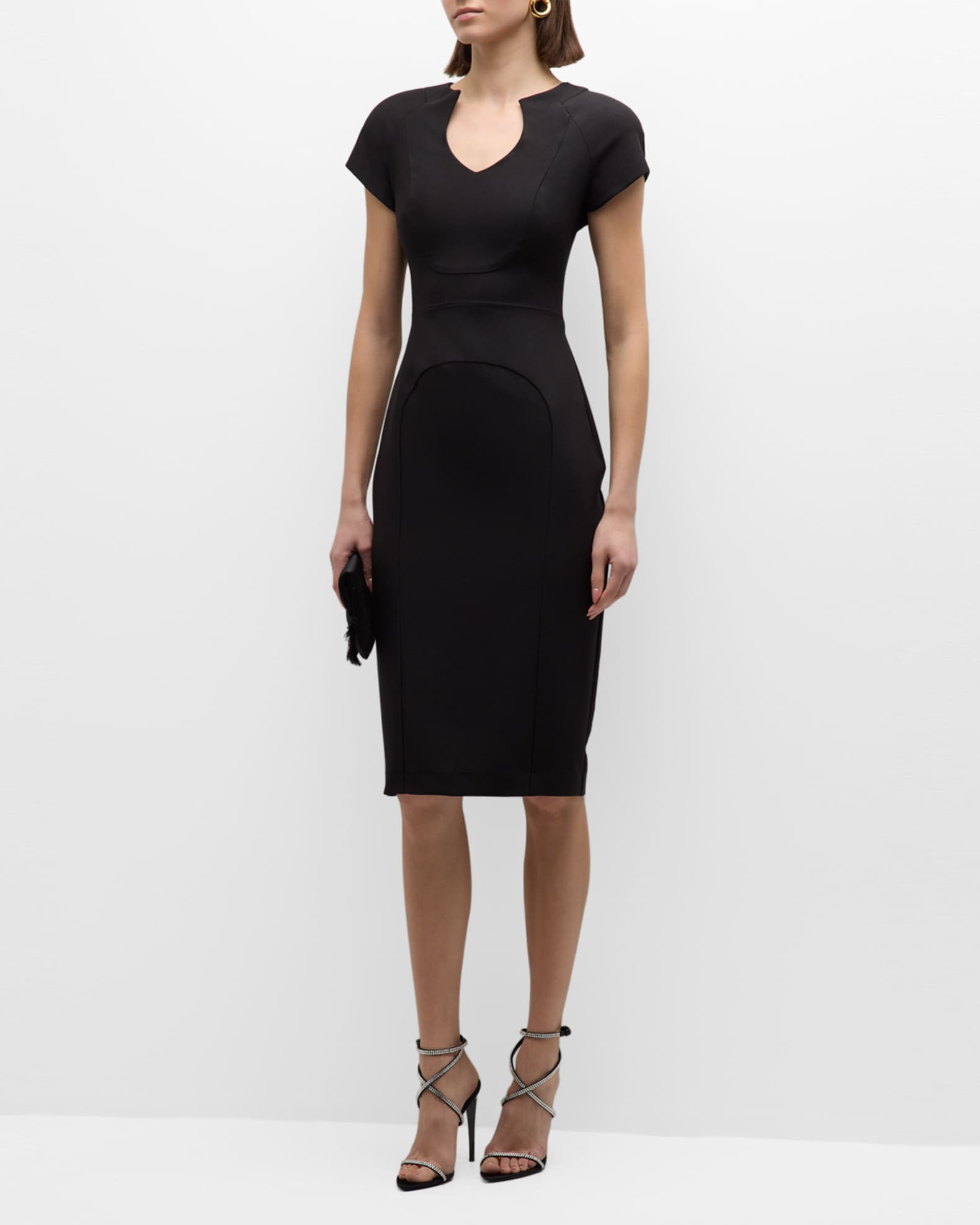 Black Halo Raglan Sleeve Bodycon Midi Dress Neiman Marcus