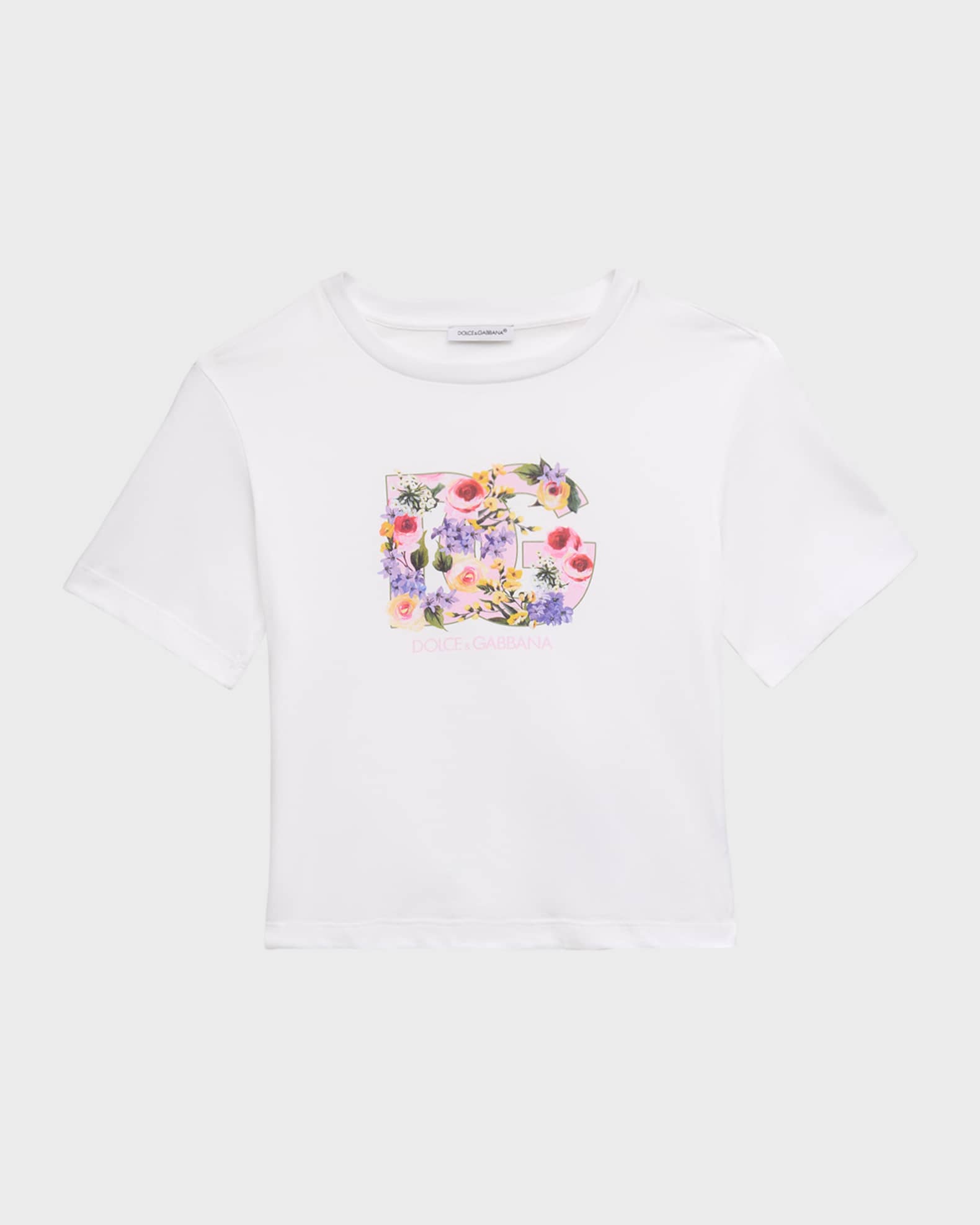 Girl's Flower Power Interlocked Logo-Print T-Shirt 0