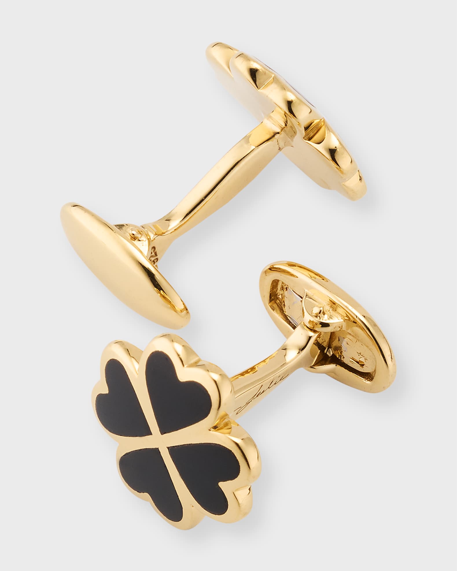 Jan Leslie Men's 18K Gold Vermeil Black Onyx Four Leaf Clover