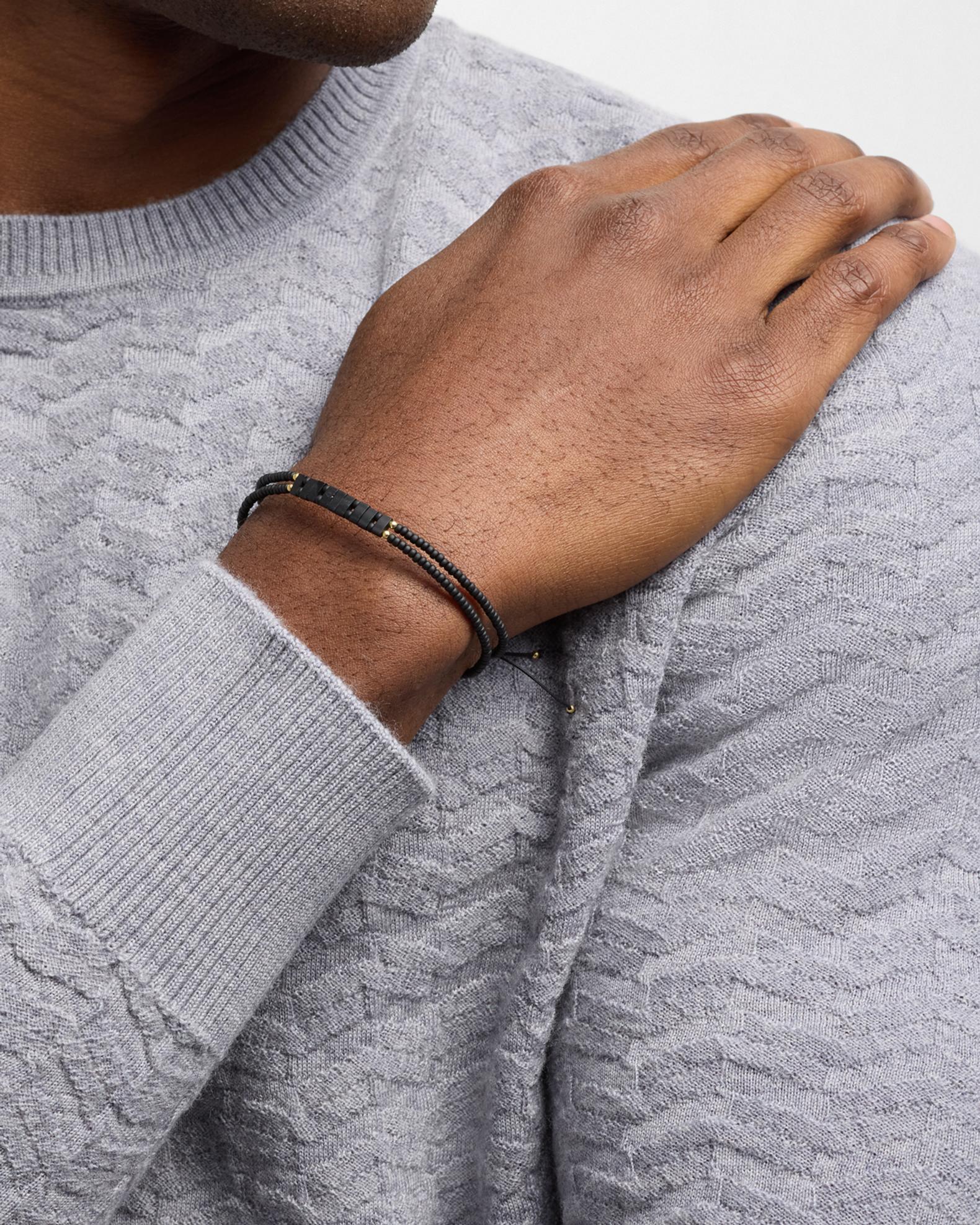 Jan Leslie Men's Glass Micro-Bead Pull Cord Bracelet | Neiman Marcus