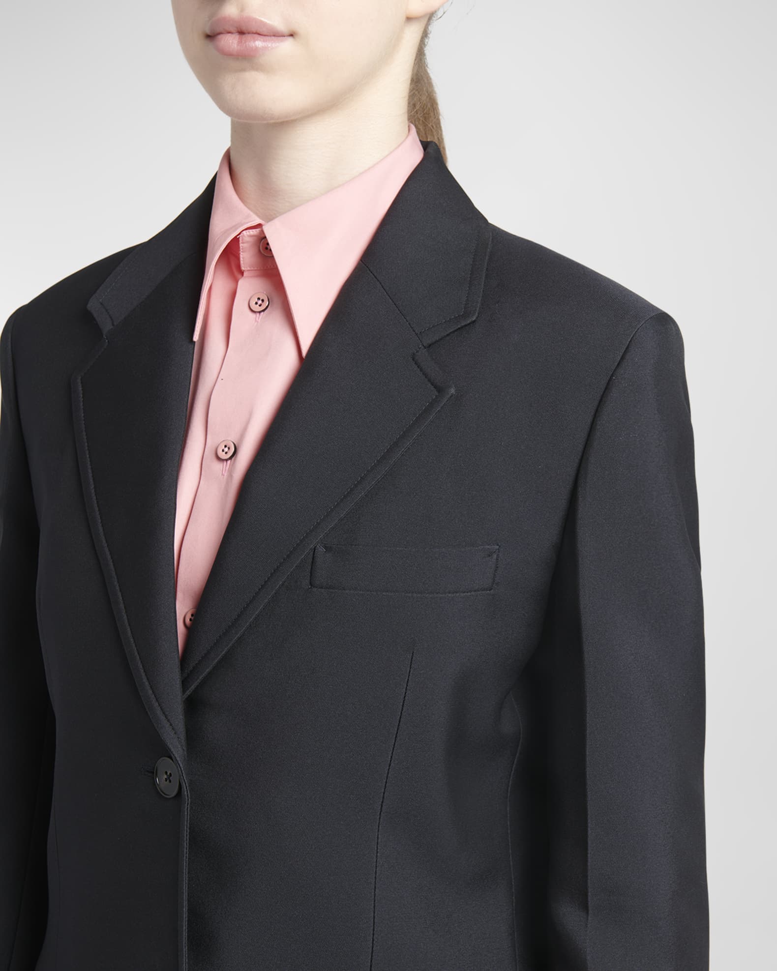 Jil Sander Topstitch Single-Breasted Blazer Jacket | Neiman Jil Sander Topstitch Single-Breasted Blazer Jacket | Neiman