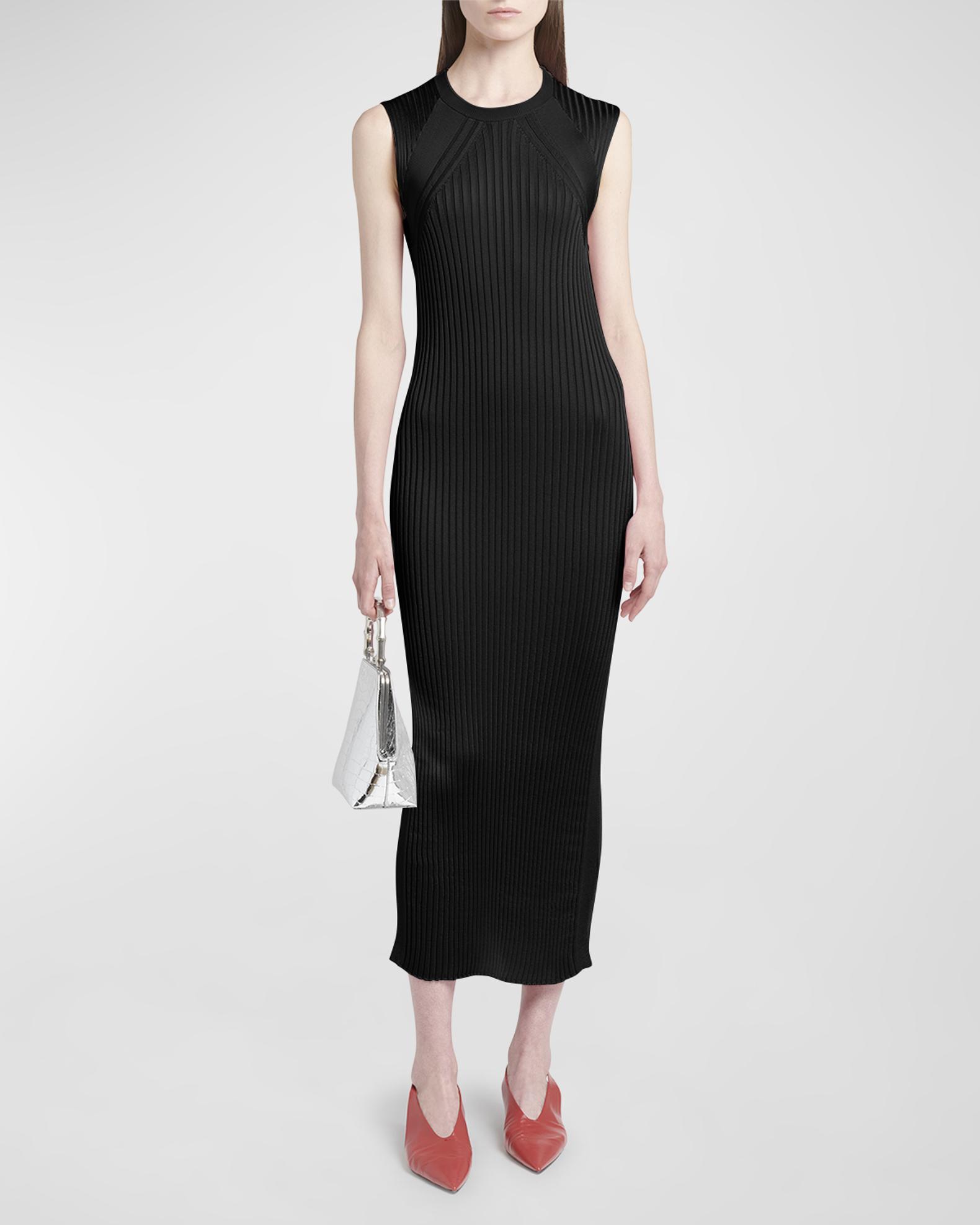 Jil Sander Rib Knit Sleeveless Midi Dress | Neiman Marcus