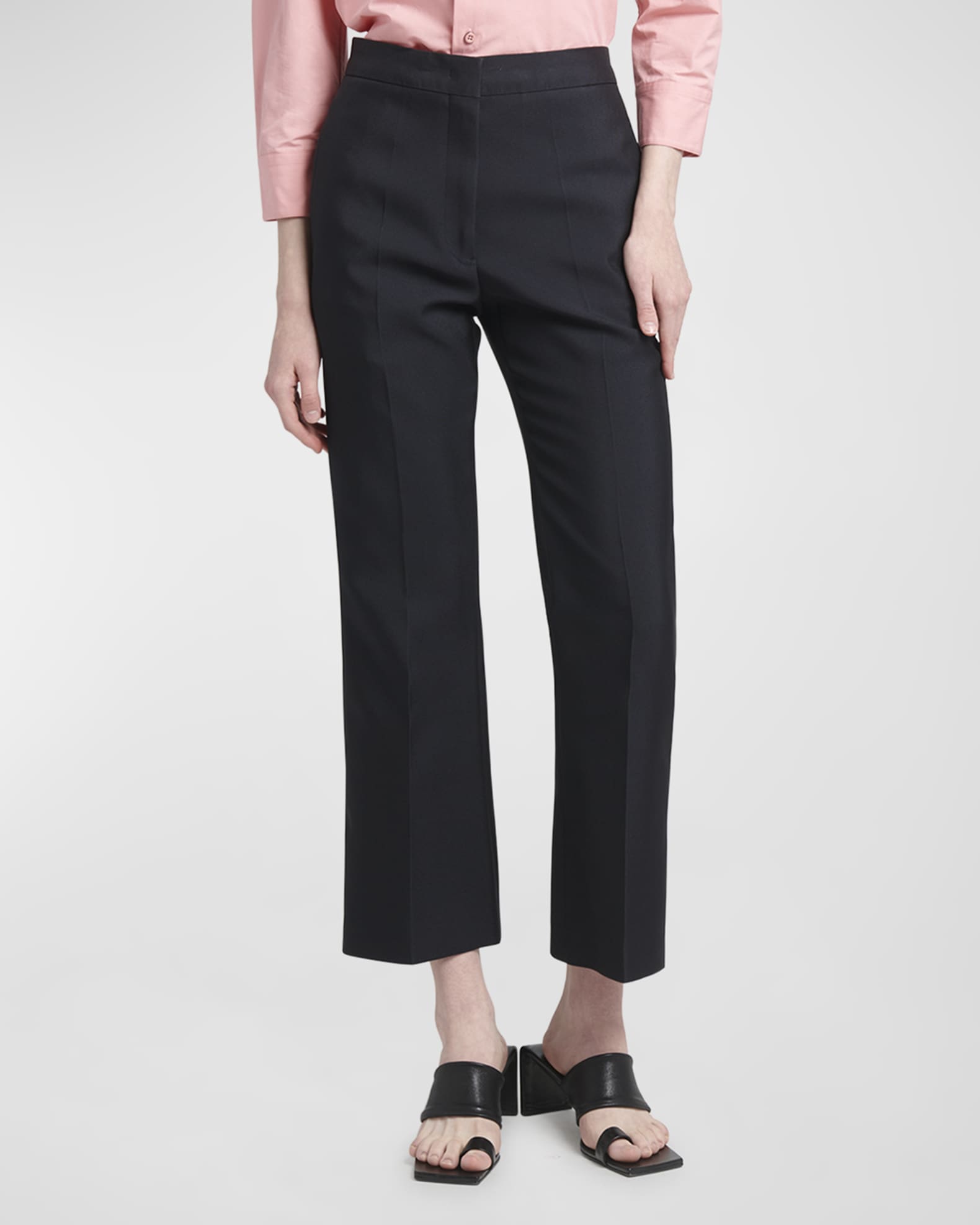 Mid-Rise Straight-Leg Ankle Trousers 1