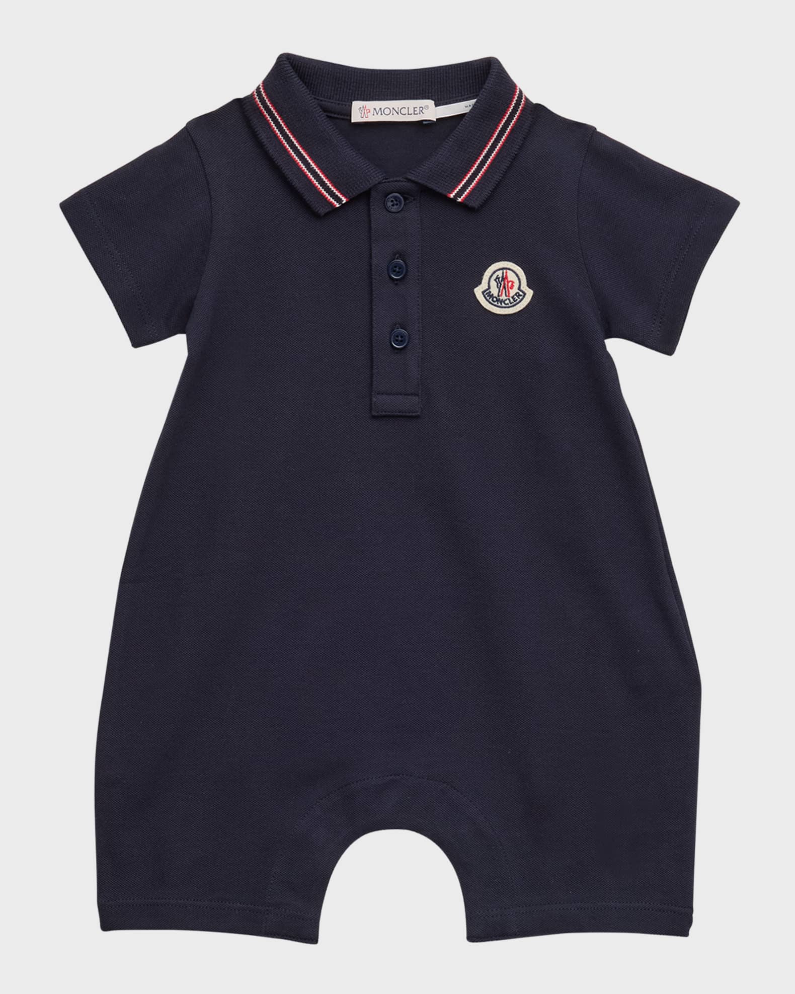 Boy's Logo Polo Playsuit, Size Newborn-24M 0