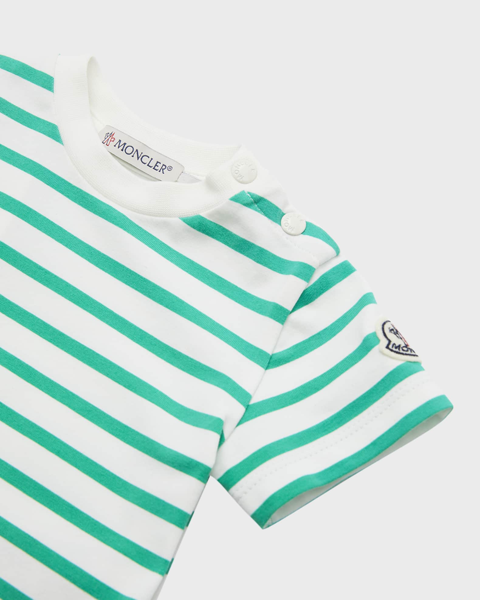 Moncler Boy's Cotton Stripe ShortSleeve Crew TShirt, Size 12M3 Neiman Marcus