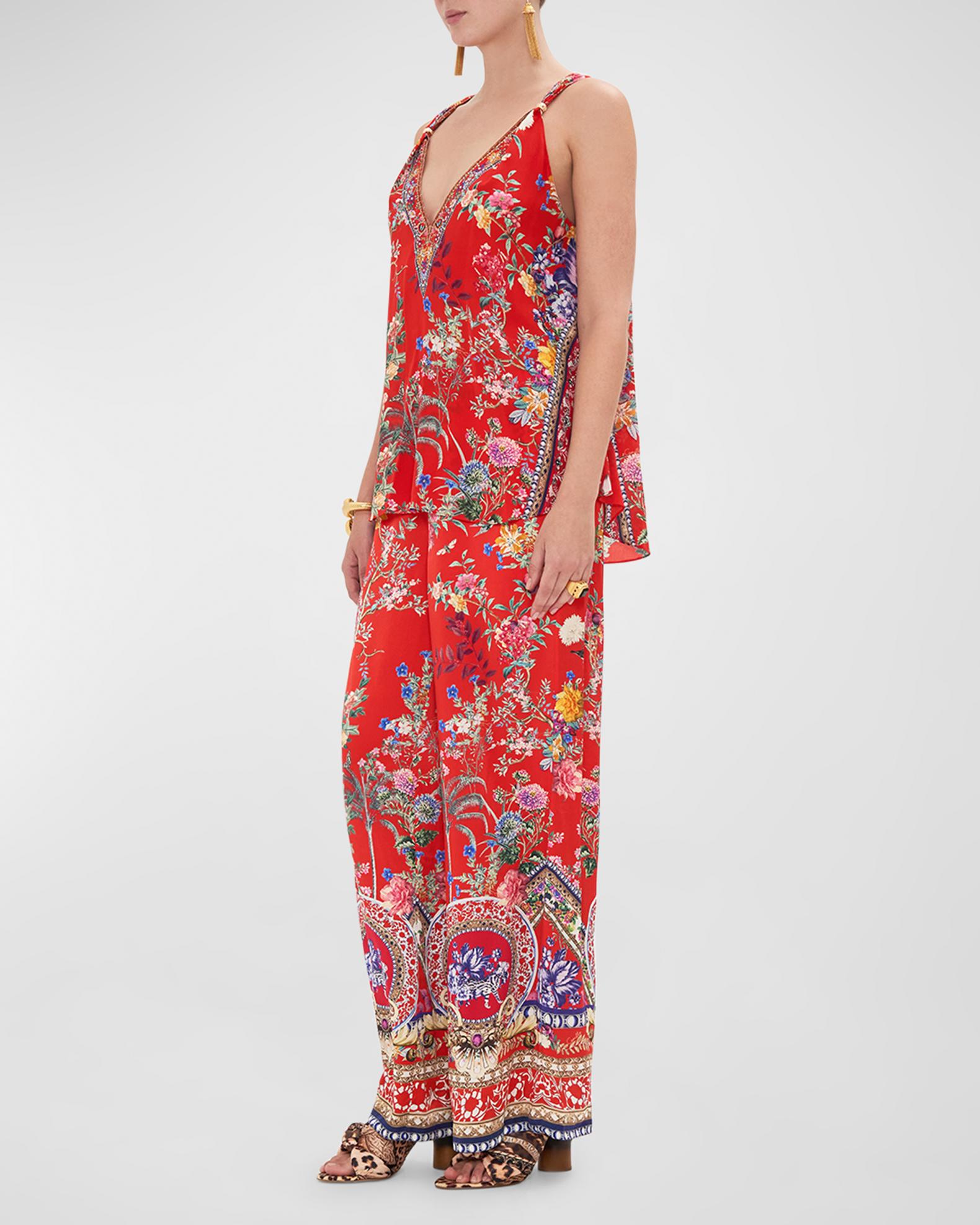 TANK TOP WITH STRAP BEAD DETAIL AZURE ALLURE