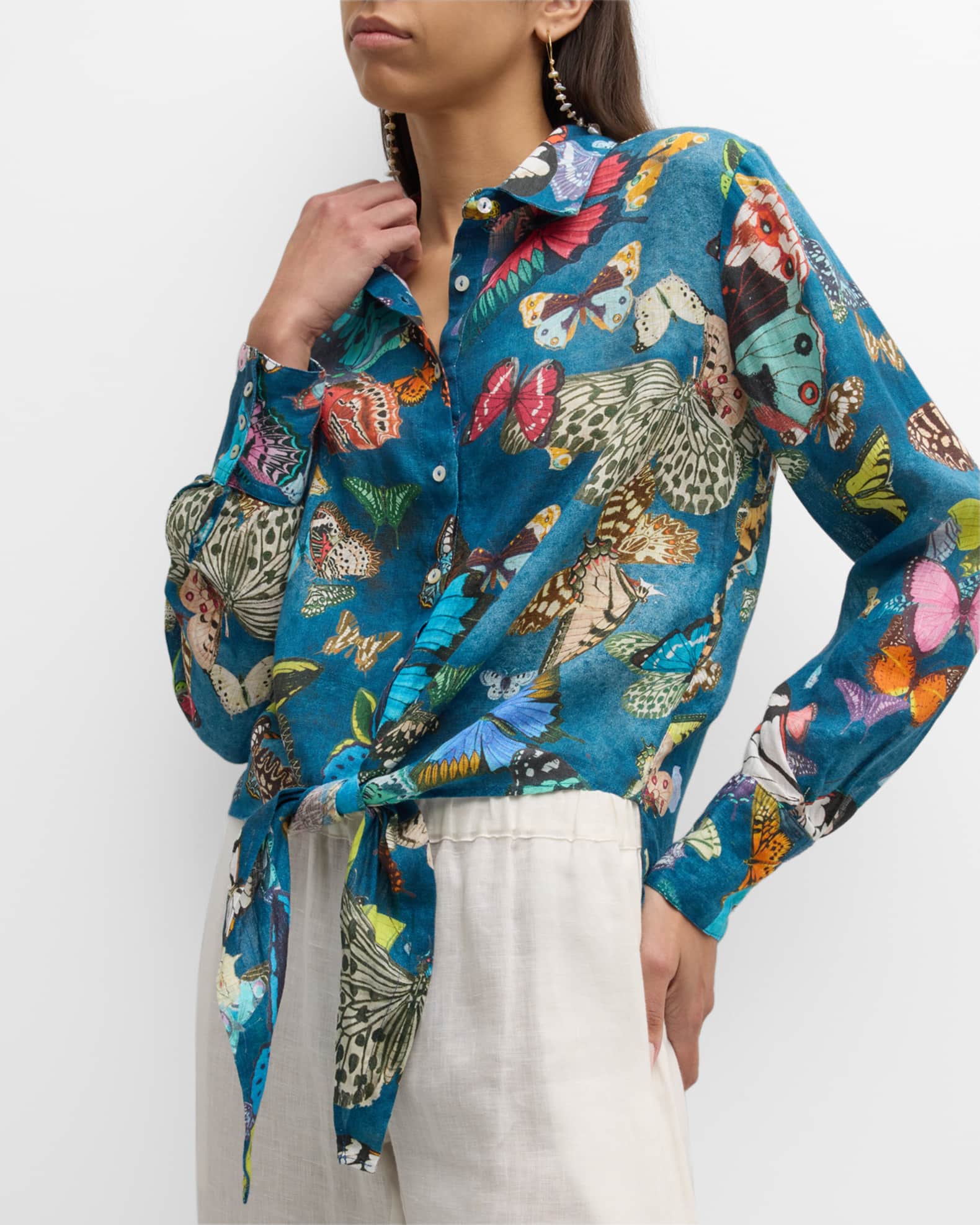 120% LINO - Woman - Blue - Shirt