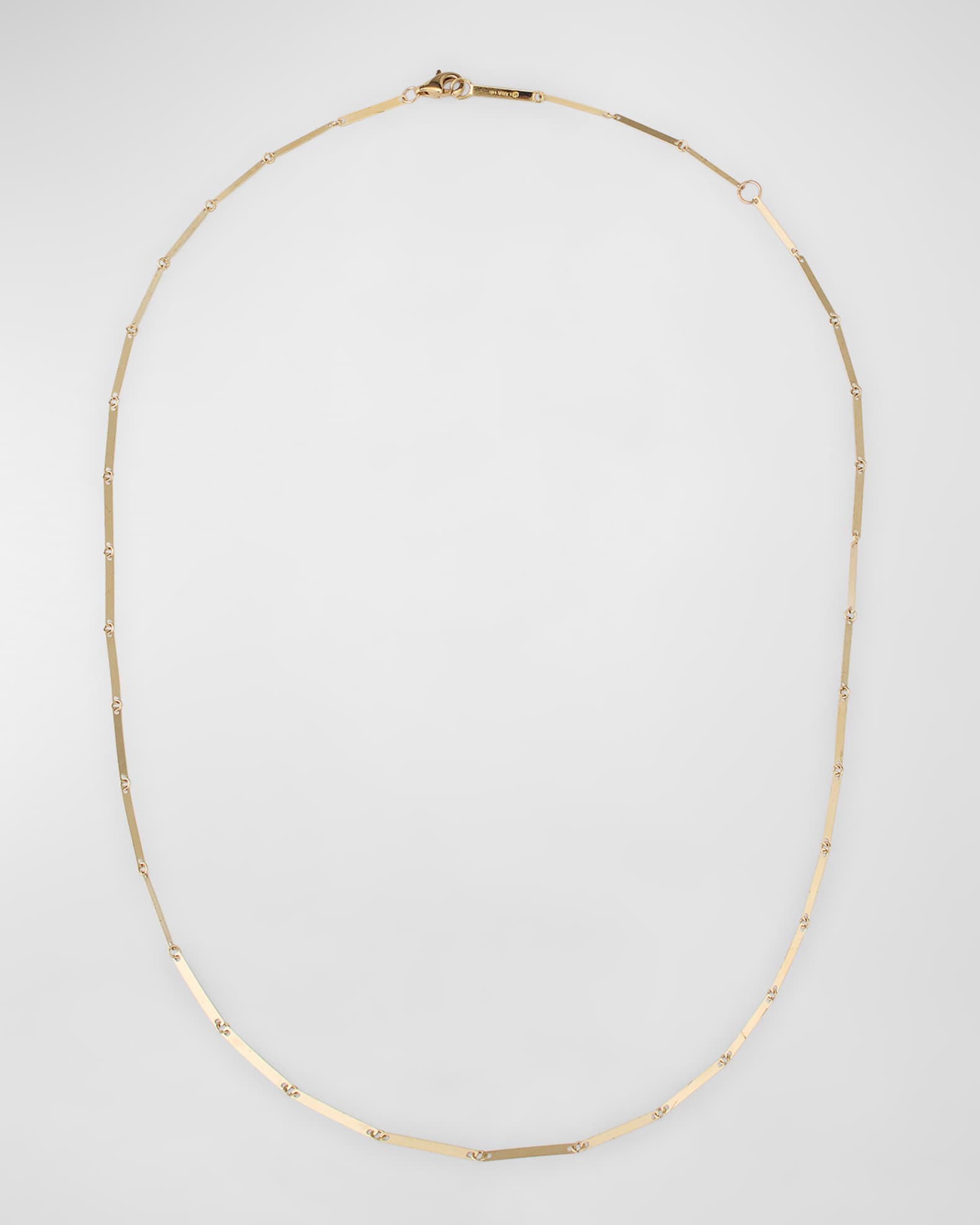 14K Yellow Gold Laser Rectangle Chain Necklace, 18" 0