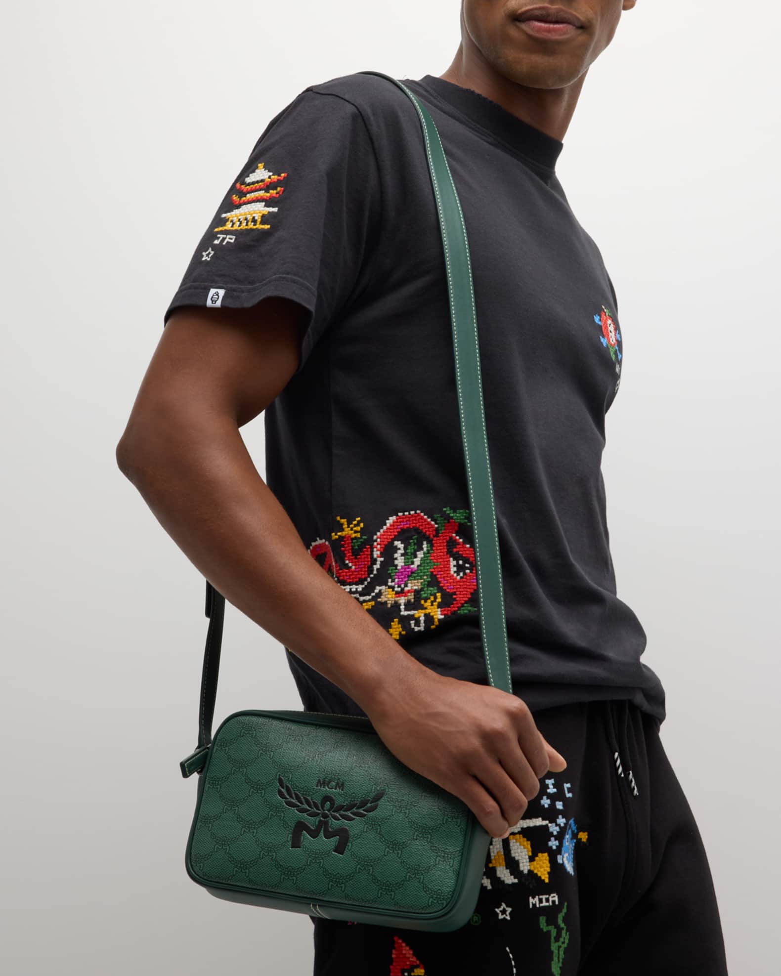 Men s Lauretos Coated Canvas Crossbody Bag