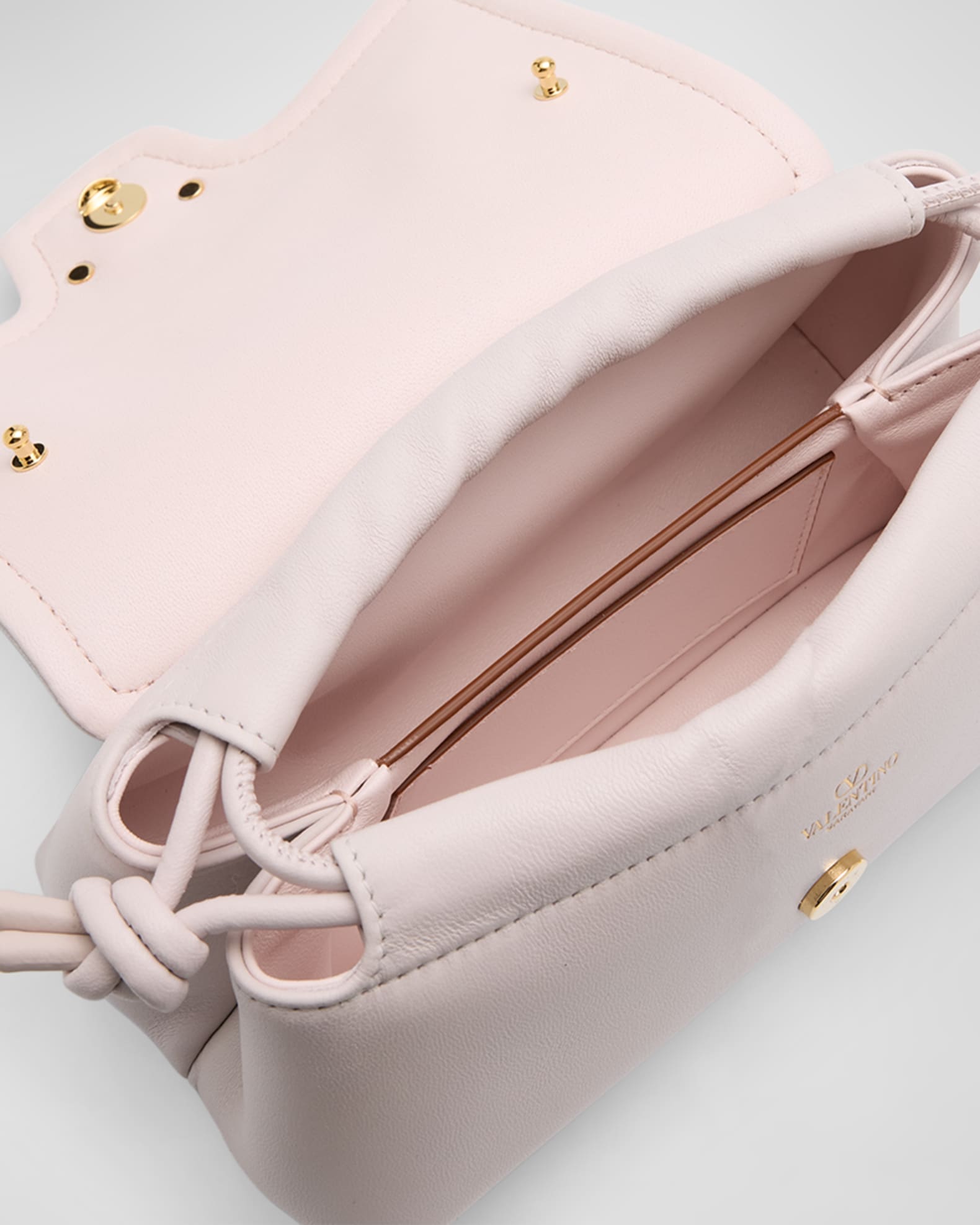 Mini VLOGO Drawstring Leather Shoulder Bag