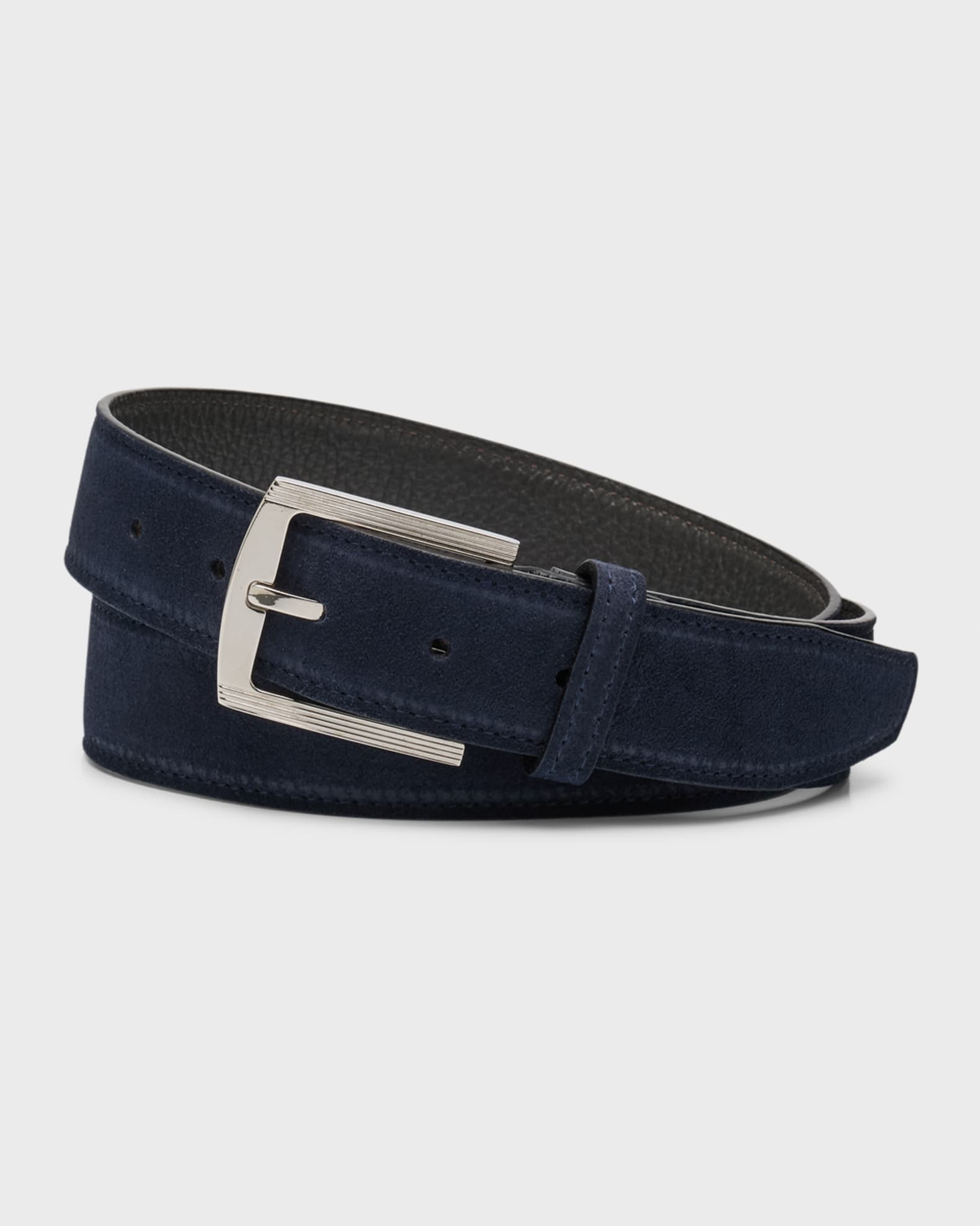 Kiton Men s Calfskin Suede Belt Neiman Marcus