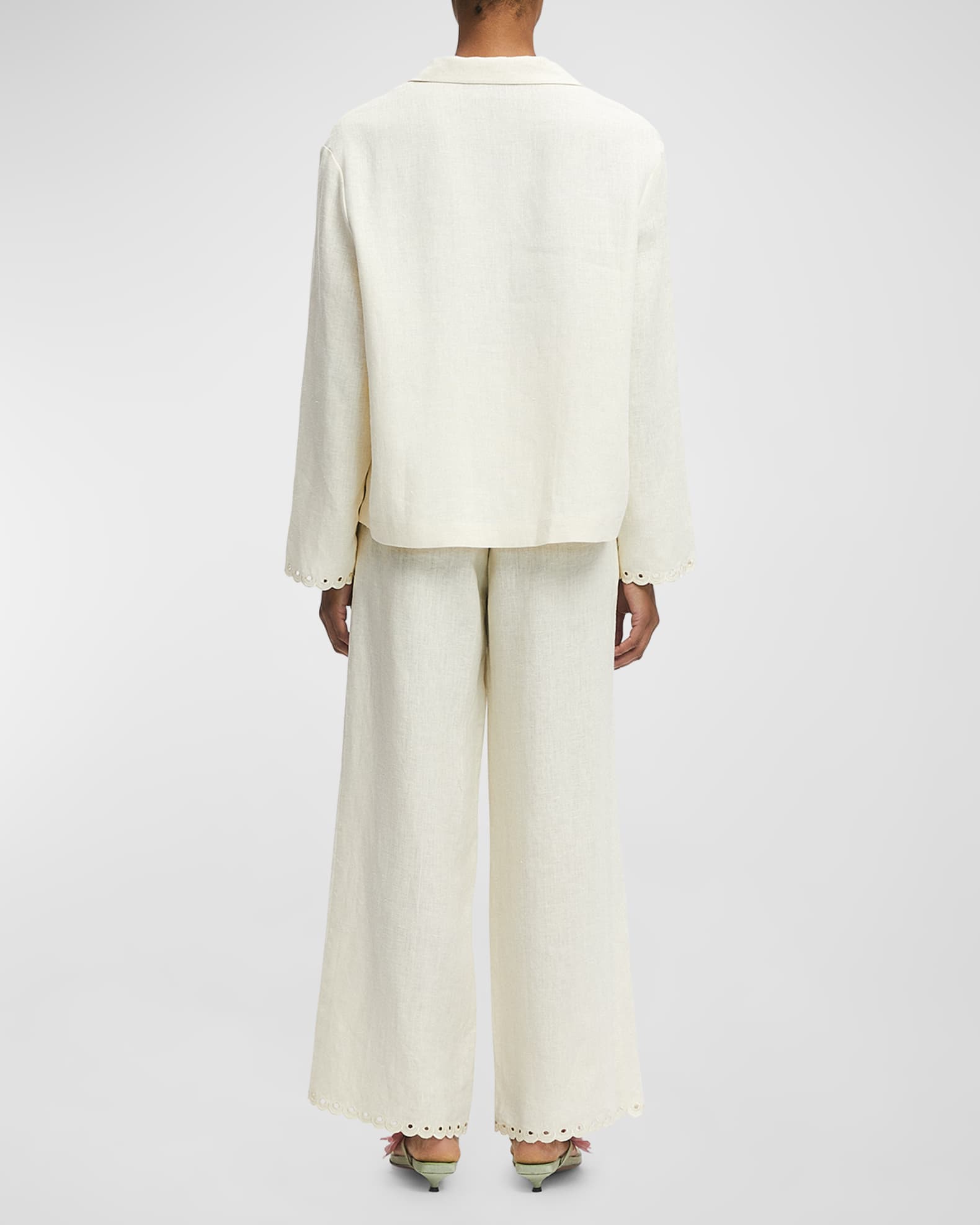 Sofia Linen Stripe Bnt Down Top