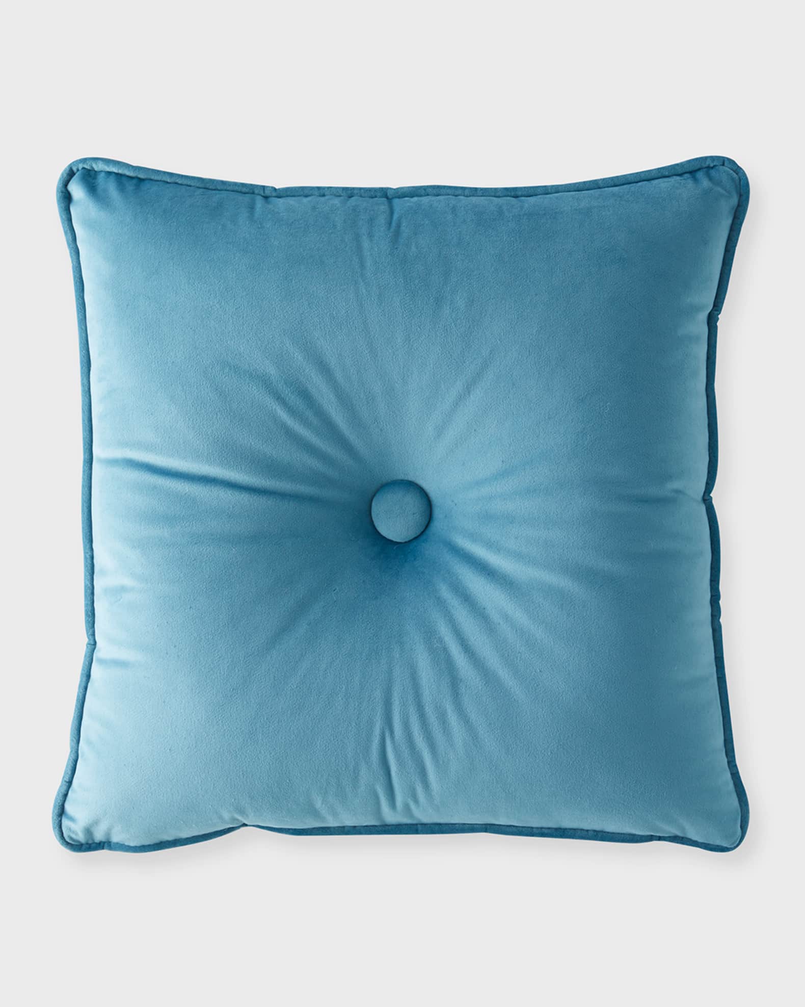 Imperial Button Velvet Pillow, 20" Square 0