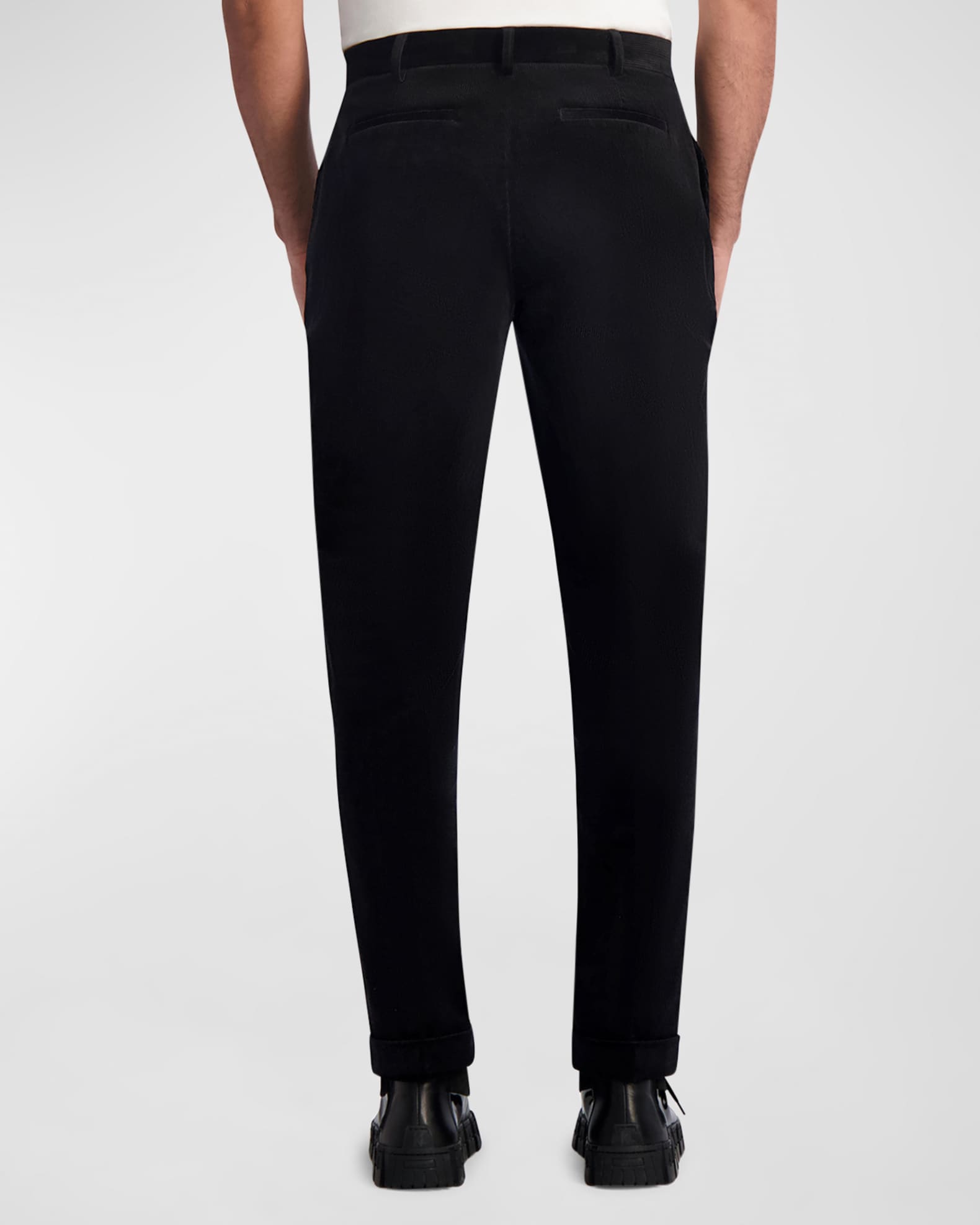 Karl Lagerfeld Paris Men's Belted Pintuck Corduroy Pants | Neiman