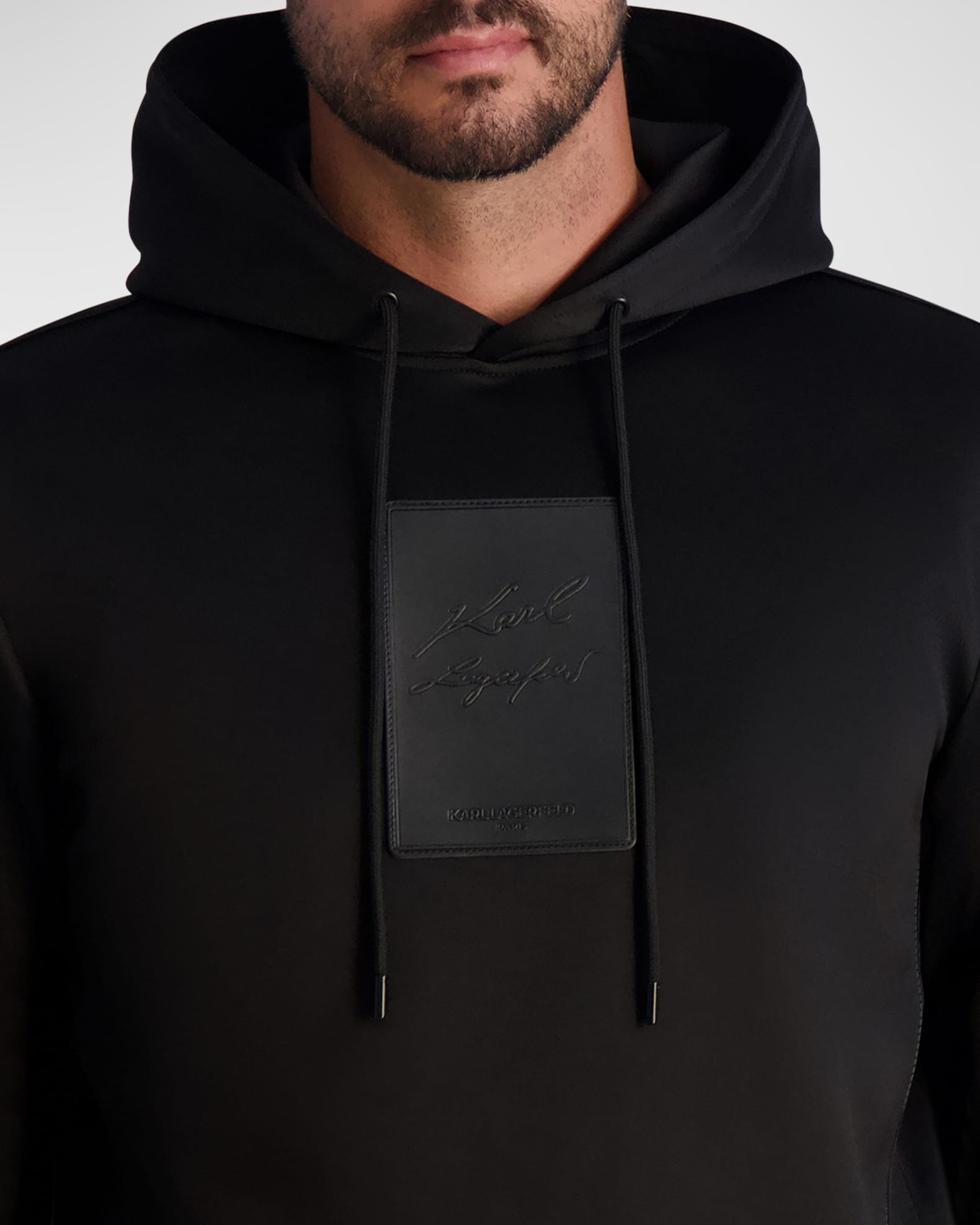 Karl Lagerfeld logo cashmere hoodie - Black