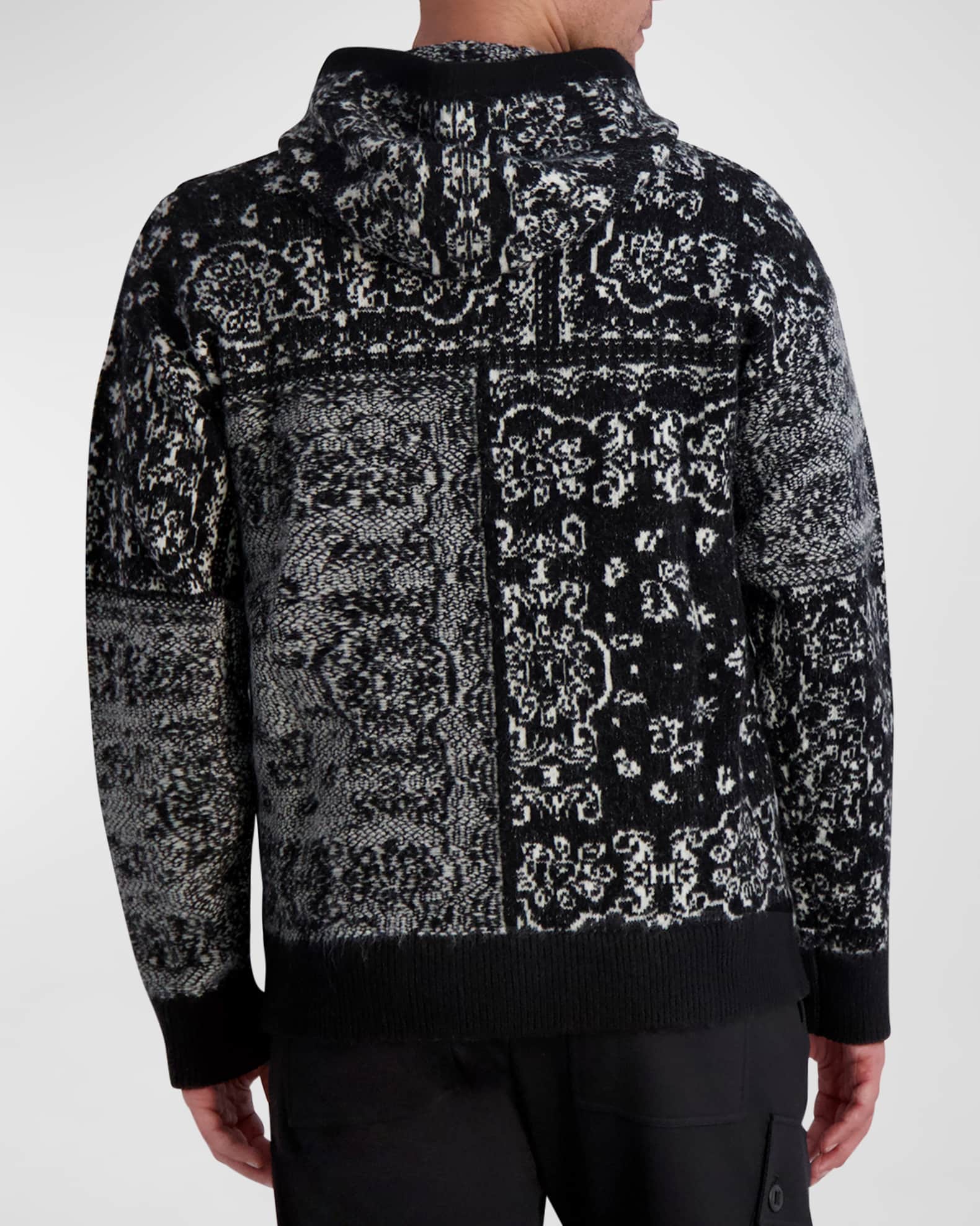 Karl Lagerfeld Paris White Label Bandana Full-Zip Hooded Sweater