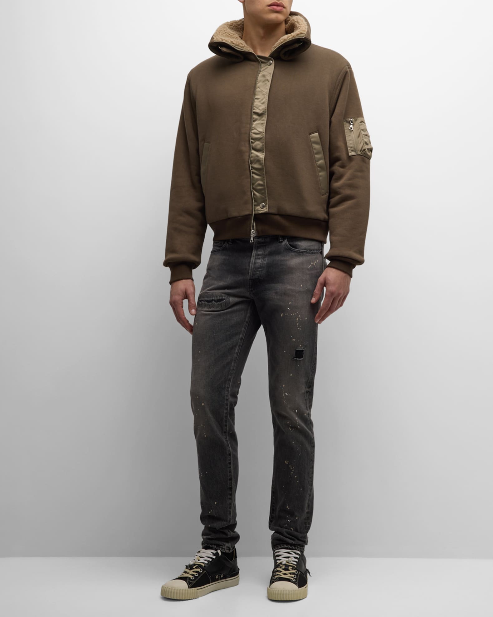 John Elliott Men's Corpus HighCollar Bomber Jacket Neiman Marcus