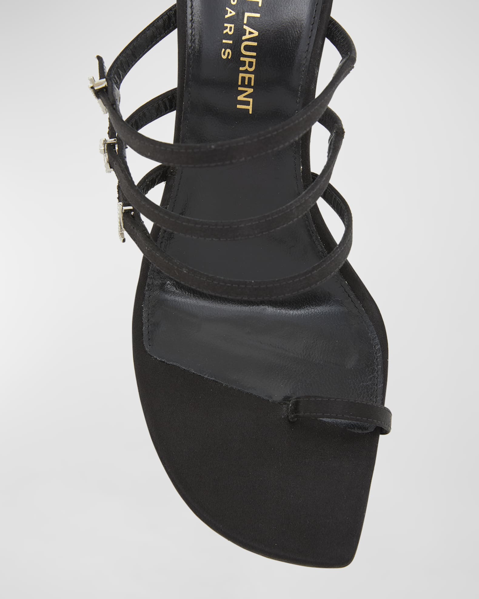 Ysl black sandals discount