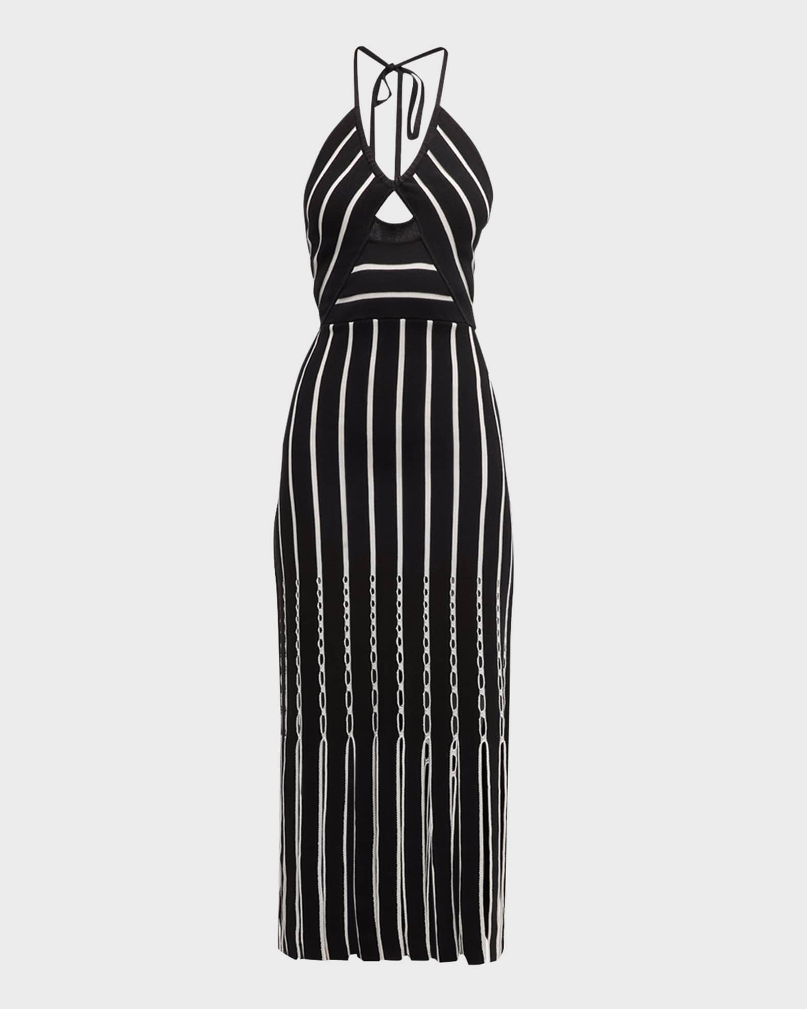 Frida Striped Halter Dress 0