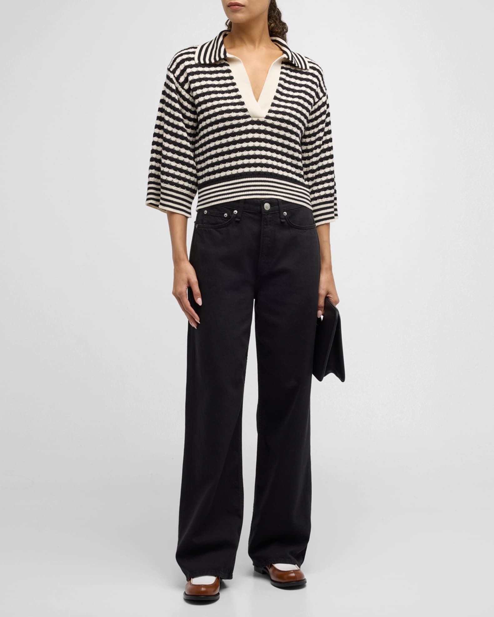 Azaria Striped Knit Blouse 1