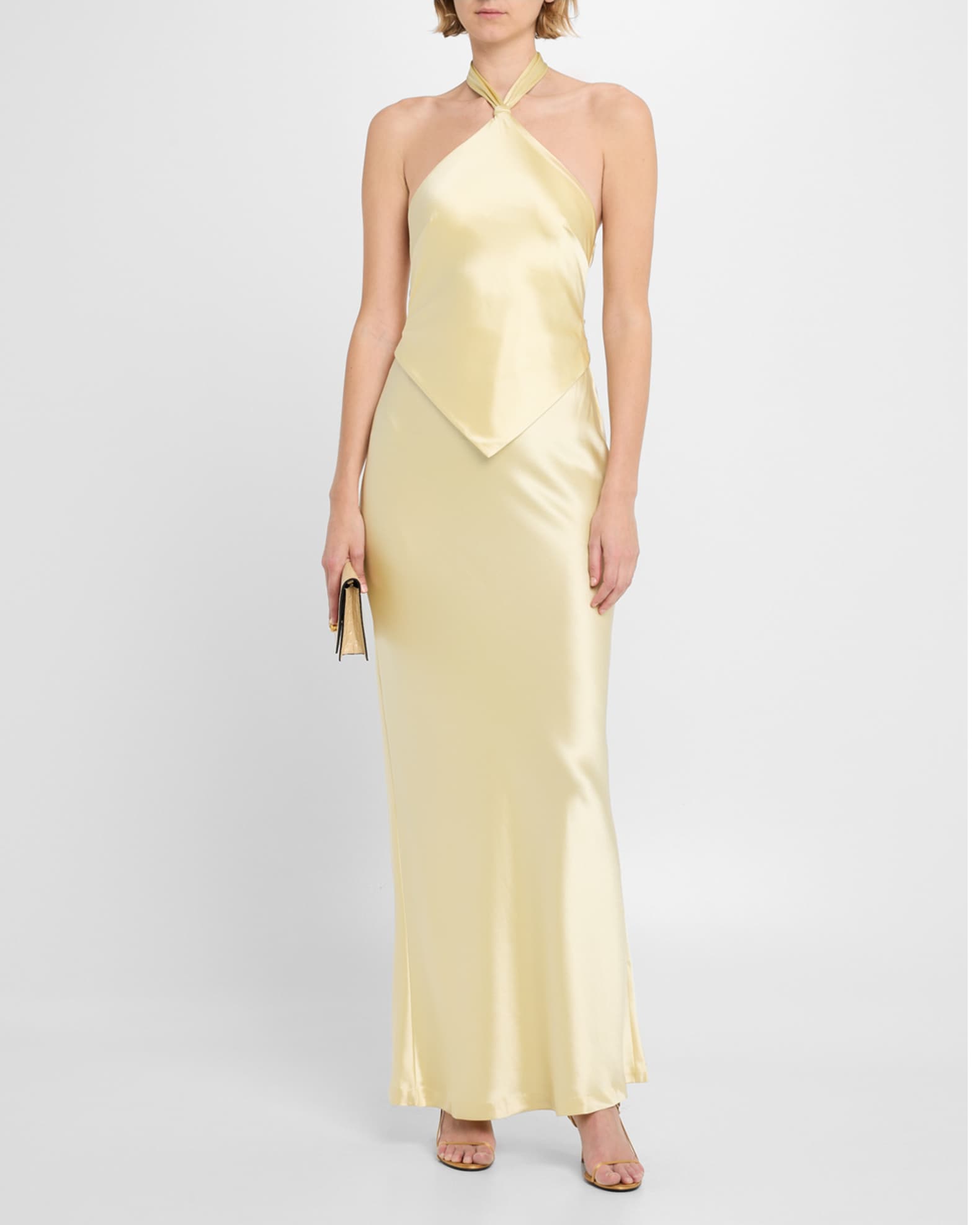 Ester Backless Halter Satin Gown 1