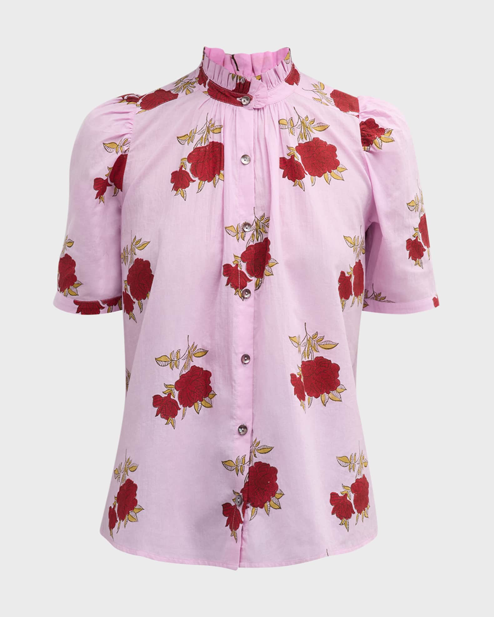 Alix of Bohemia Winnie Ruby Rosette Shirt Neiman Marcus