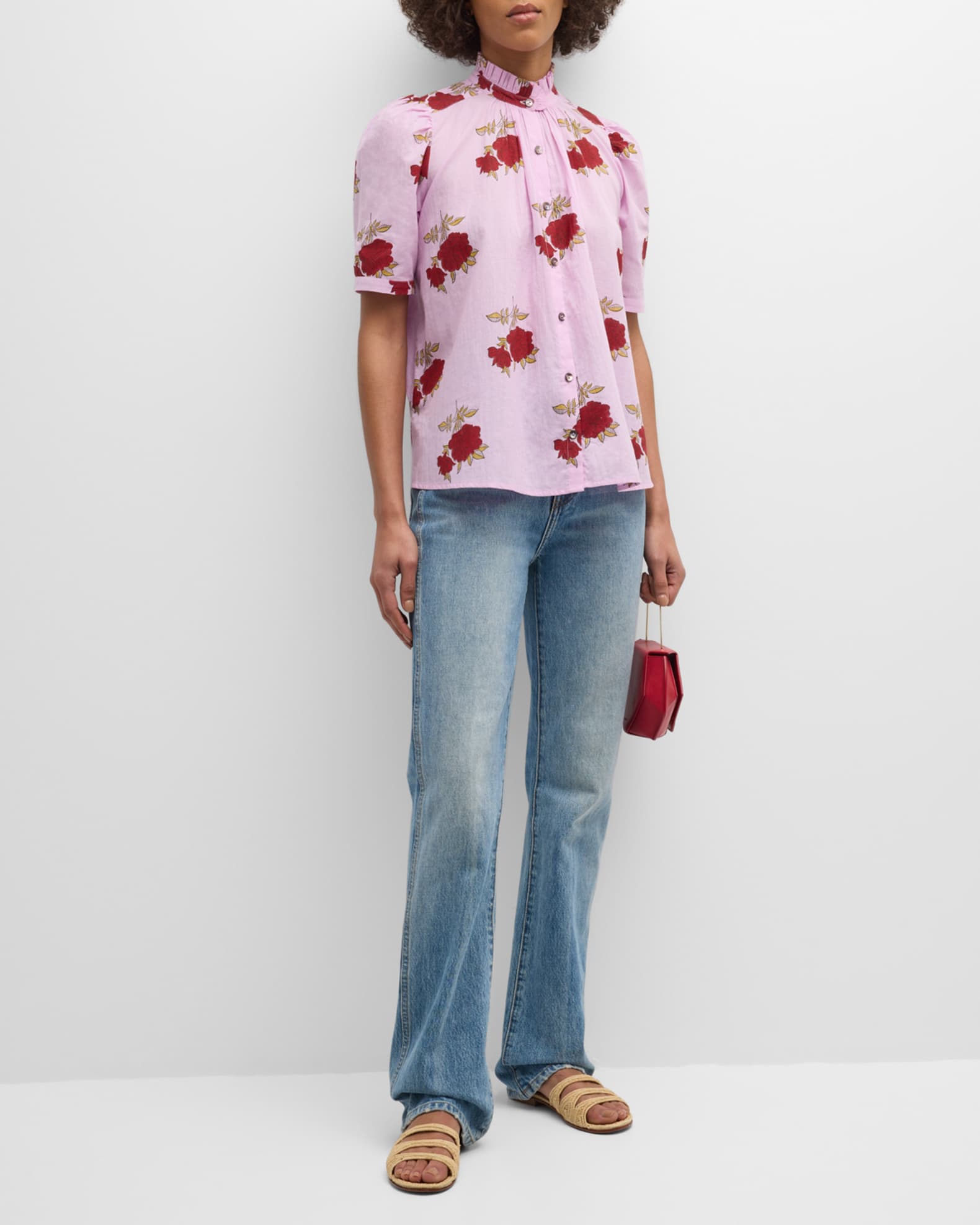 Alix of Bohemia Winnie Ruby Rosette Shirt Neiman Marcus