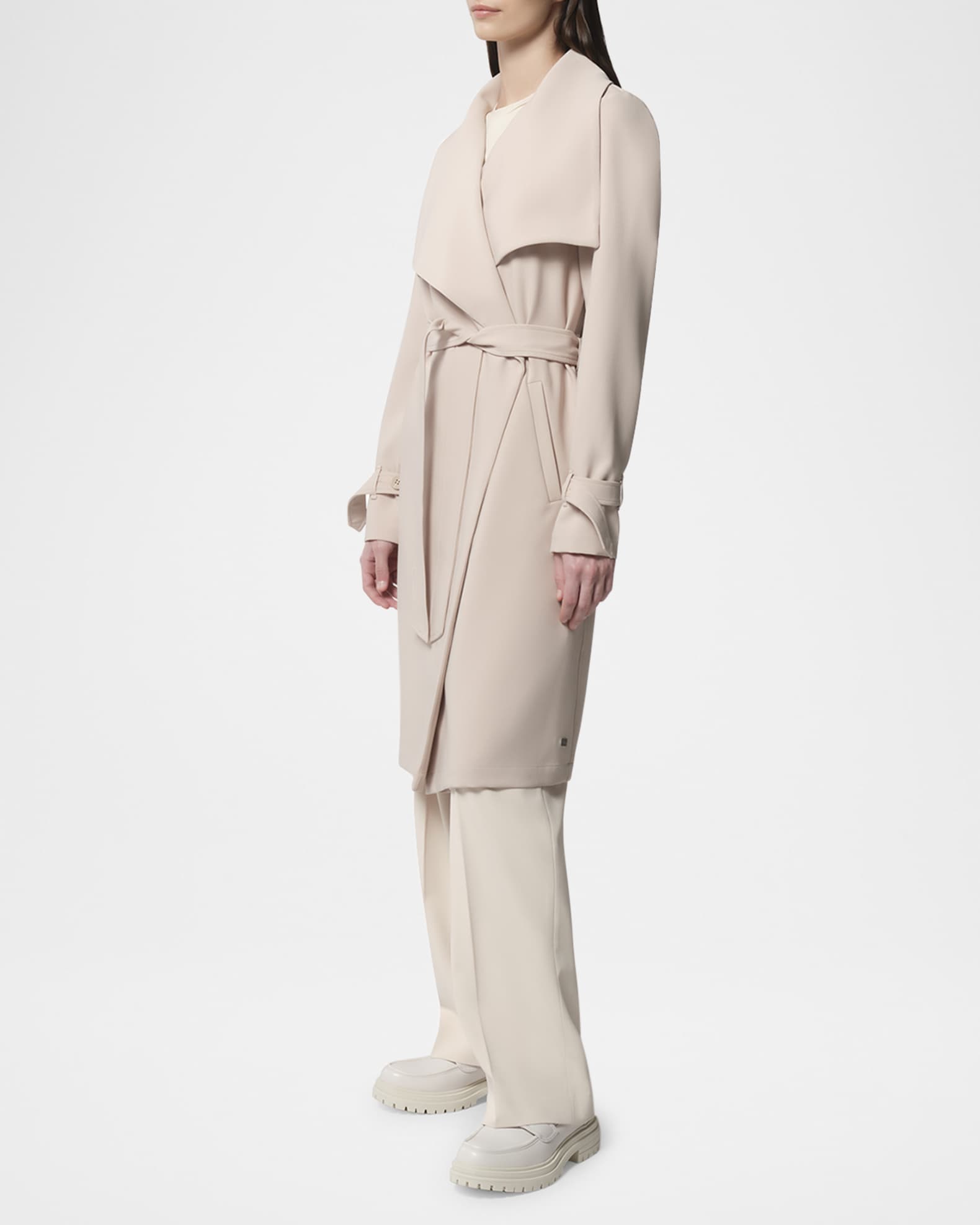 Soia & Kyo Essential Drapey Trench Coat | Neiman Marcus