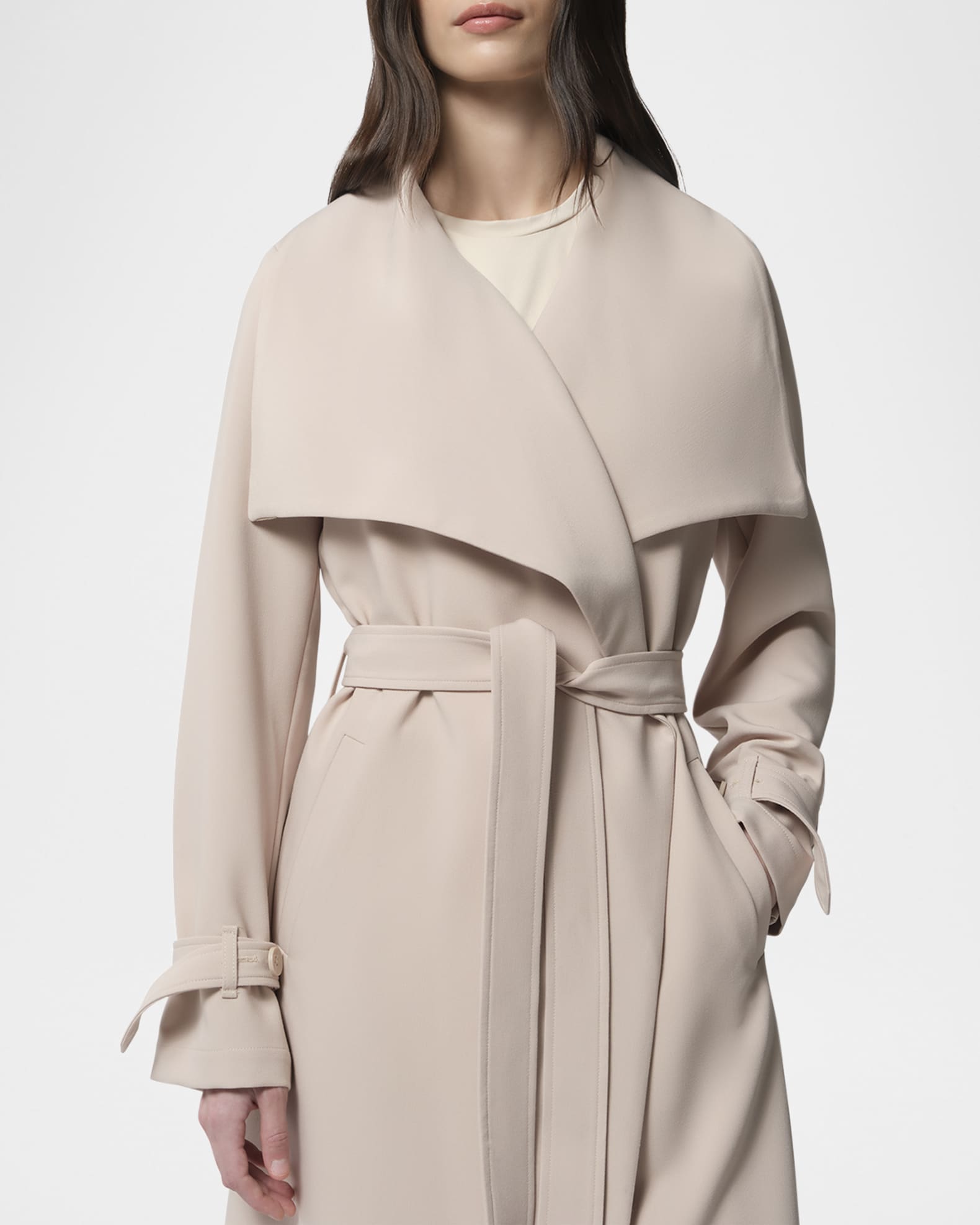 Soia & Kyo Essential Drapey Trench Coat | Neiman Marcus