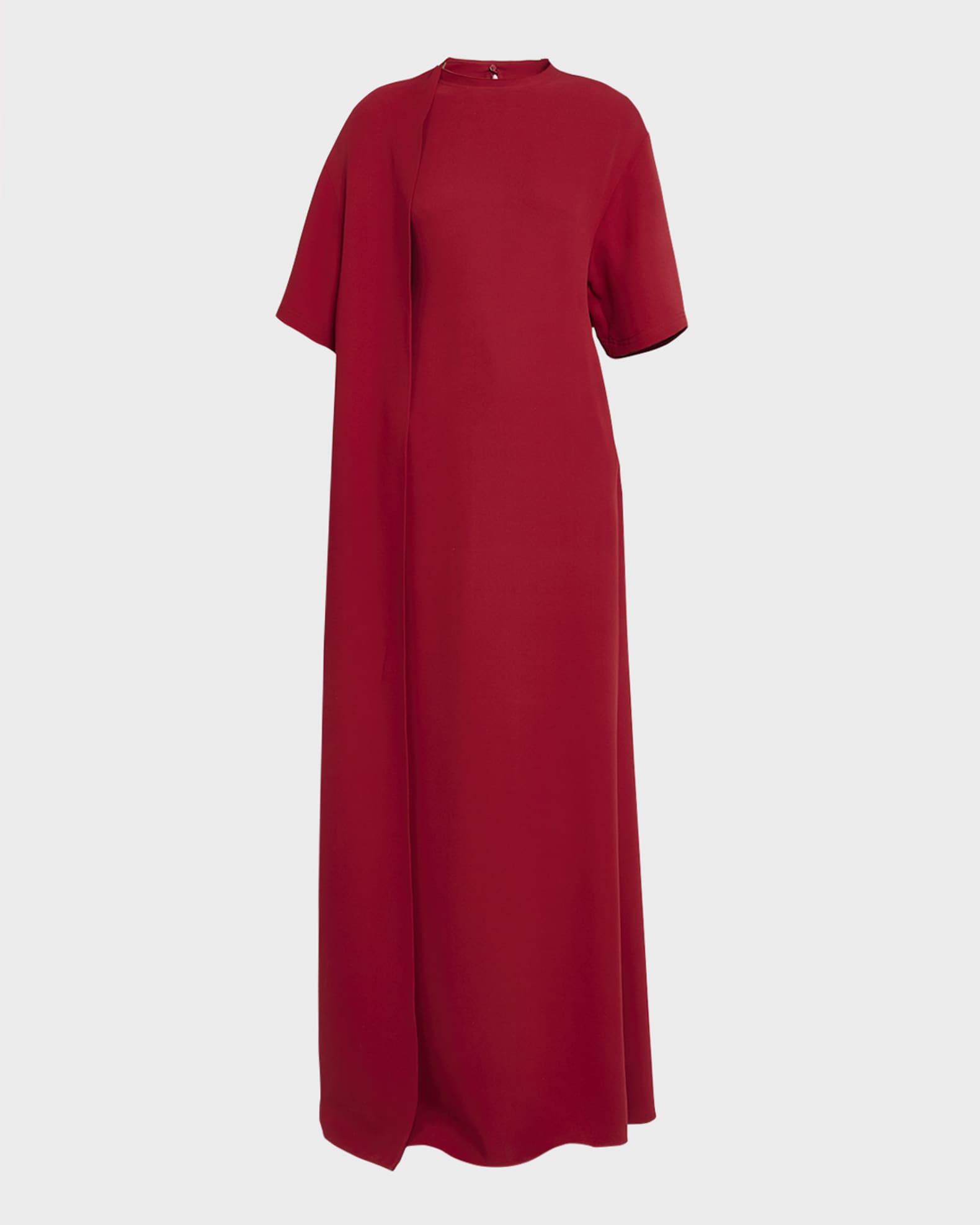 Valentino Garavani Slit Cape Short Sleeve Cady Couture Gown Neiman Marcus