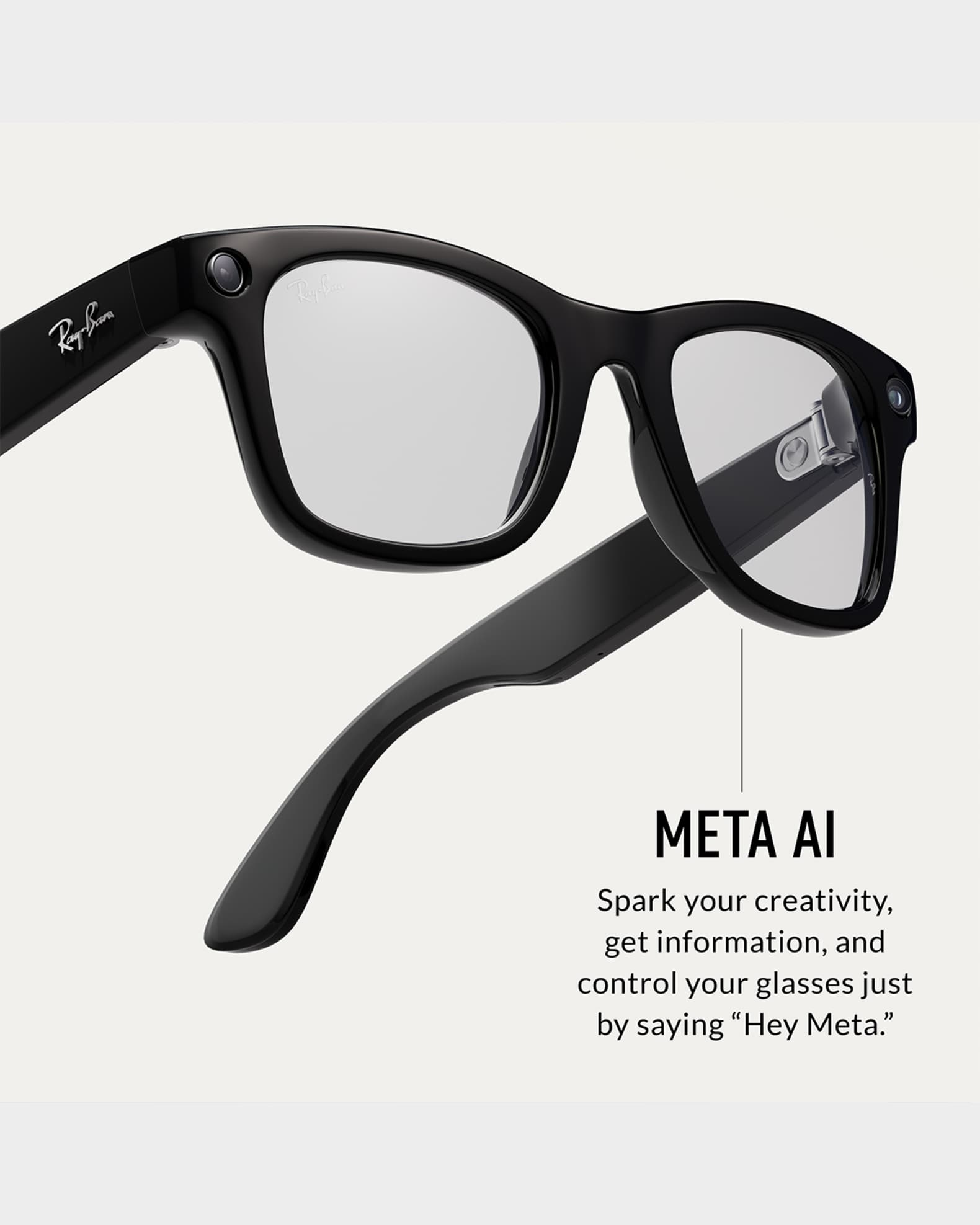 Ray-Ban スマートサングラス  HEADLINER Ray-Ban Meta Headliner Glasses - Shiny Black Frames